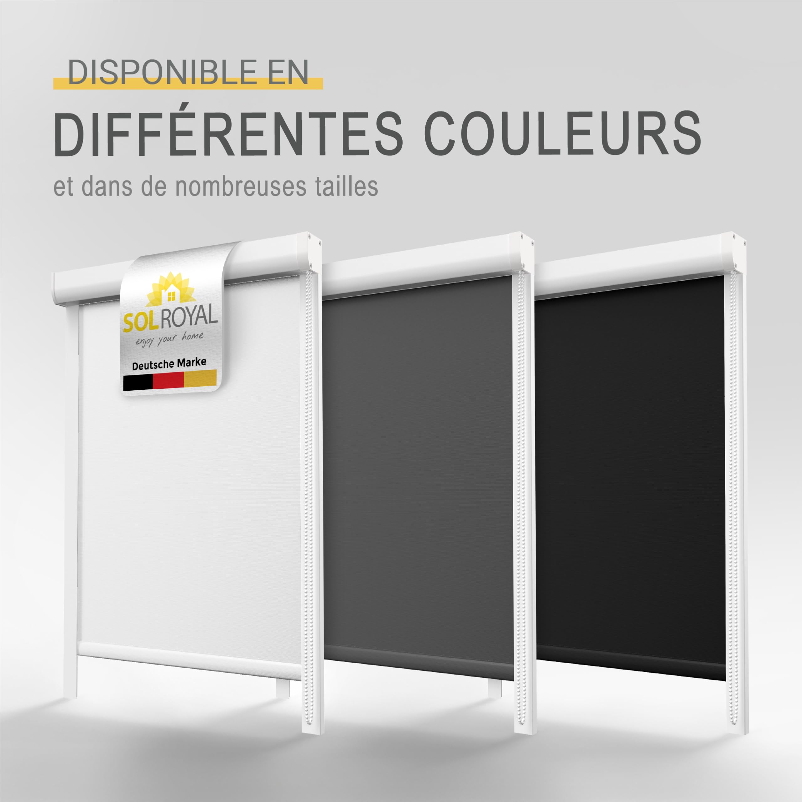 Sol Royal Store Cassette K24 Store occultant Isolant - 70x175cm - Blanc - avec Cadre Complet - Montage sans perçage