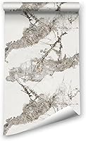 Vista 16 de Papel de pared de mármol brillante, papel de contacto de mármol de granito para remodelación de muebles, papel tapiz grueso extraíble autoadhesivo