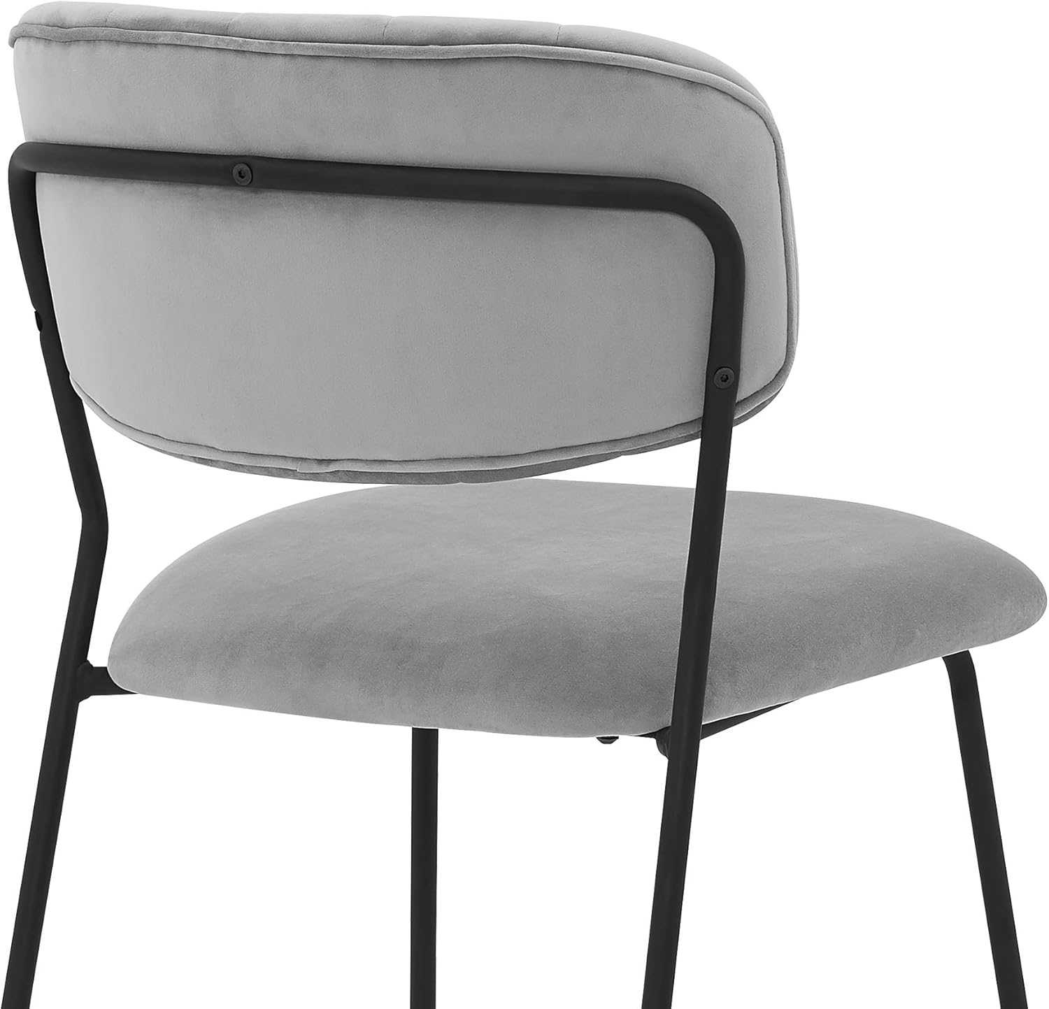 Armen Living Carlo Modern Velvet and Metal Dining Room Chairs - Set of 2, Grey - Chairs