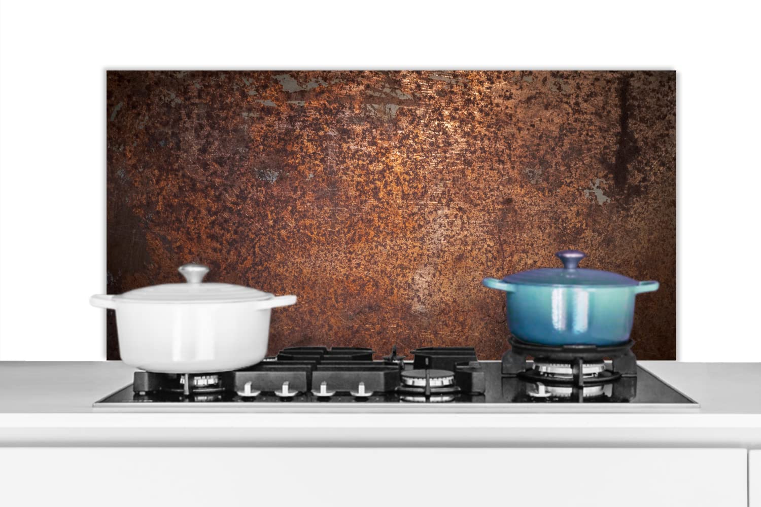 Credence Rouille - Abstrait - Acier Fond De Hotte 90x60 Cm Credence Aluminium Plaque Inox De Cuisine