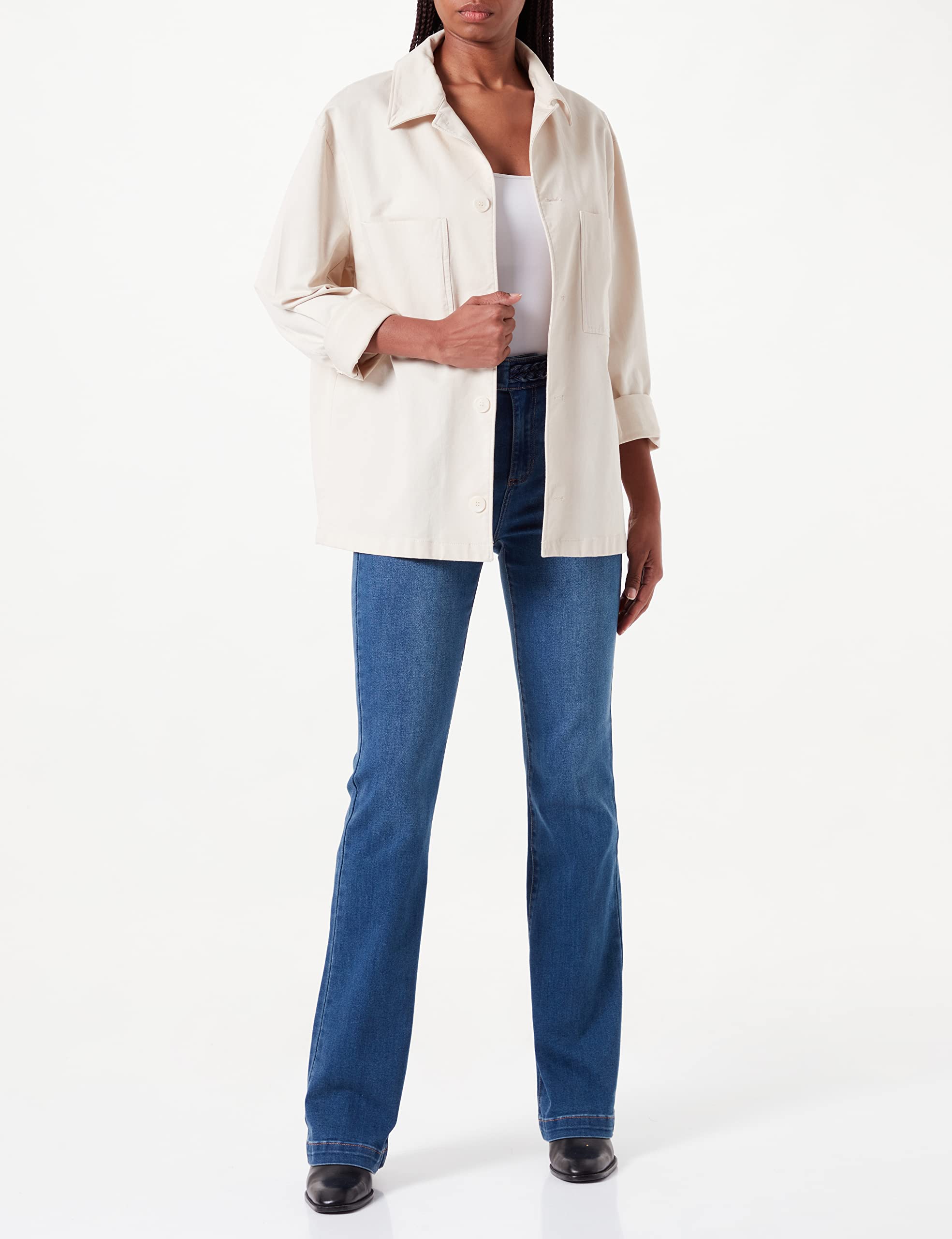 Morgan Jean Détails Tresse Ceinture 222-pkely - Jeans - Marin - Femme