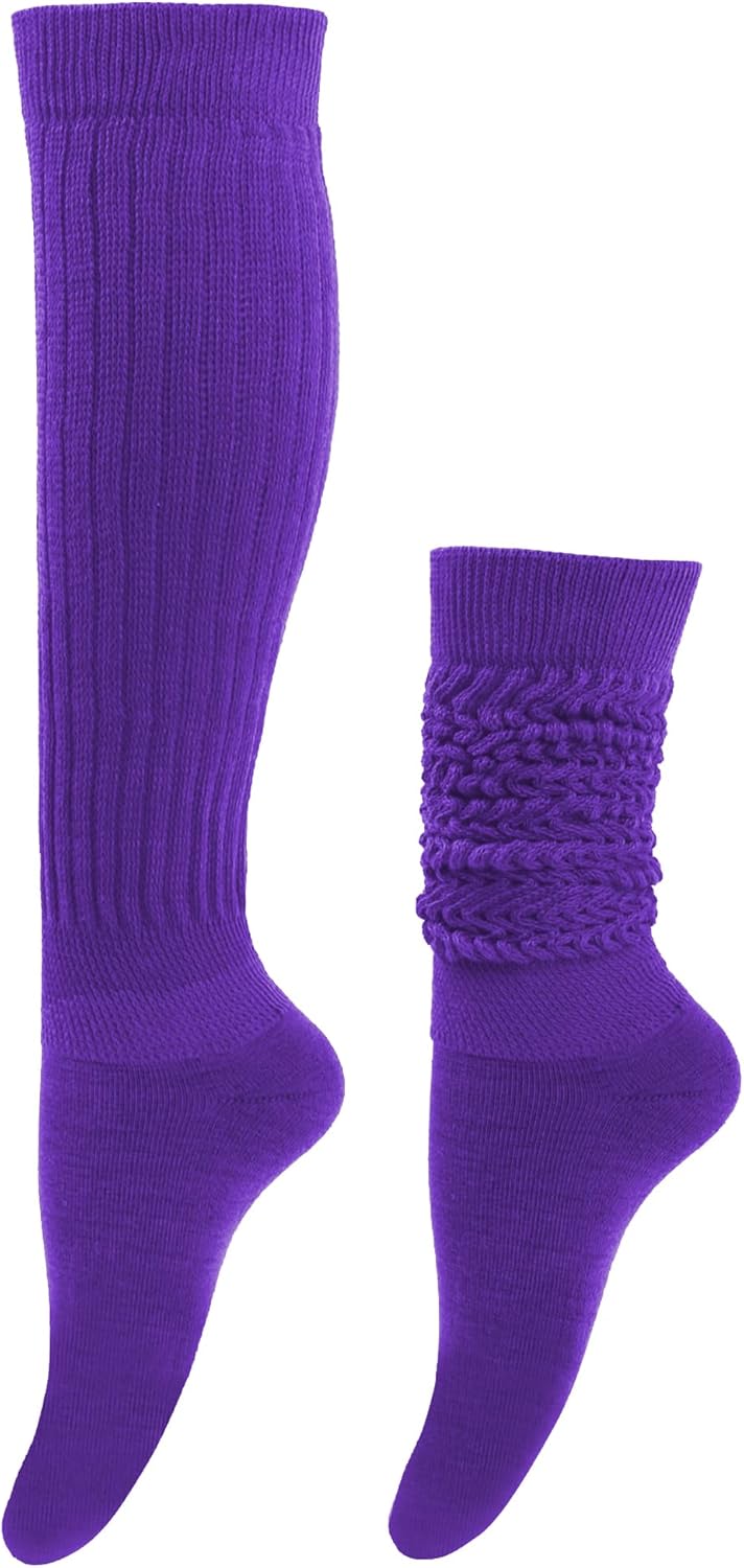 DOOVID Slouch Knee High Cotton Long Scrunch Boot Socks for Women