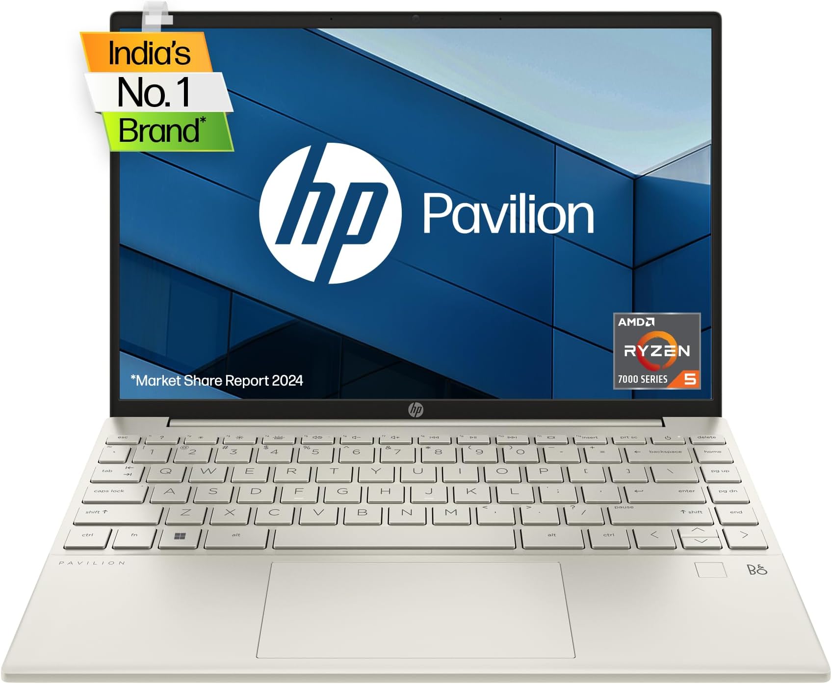 HP Pavilion Aero, AMD Ryzen 5 7535U, 16GB LPDDR5, 512GB SSD, 13.3-inch (33.8cm), Anti-glare,400 nits, WUXGA Laptop, AMD Radeon Graphics, Backlit KB,720p HD camera(Win 11, Office 21,Gold, 1kg) be2055AU