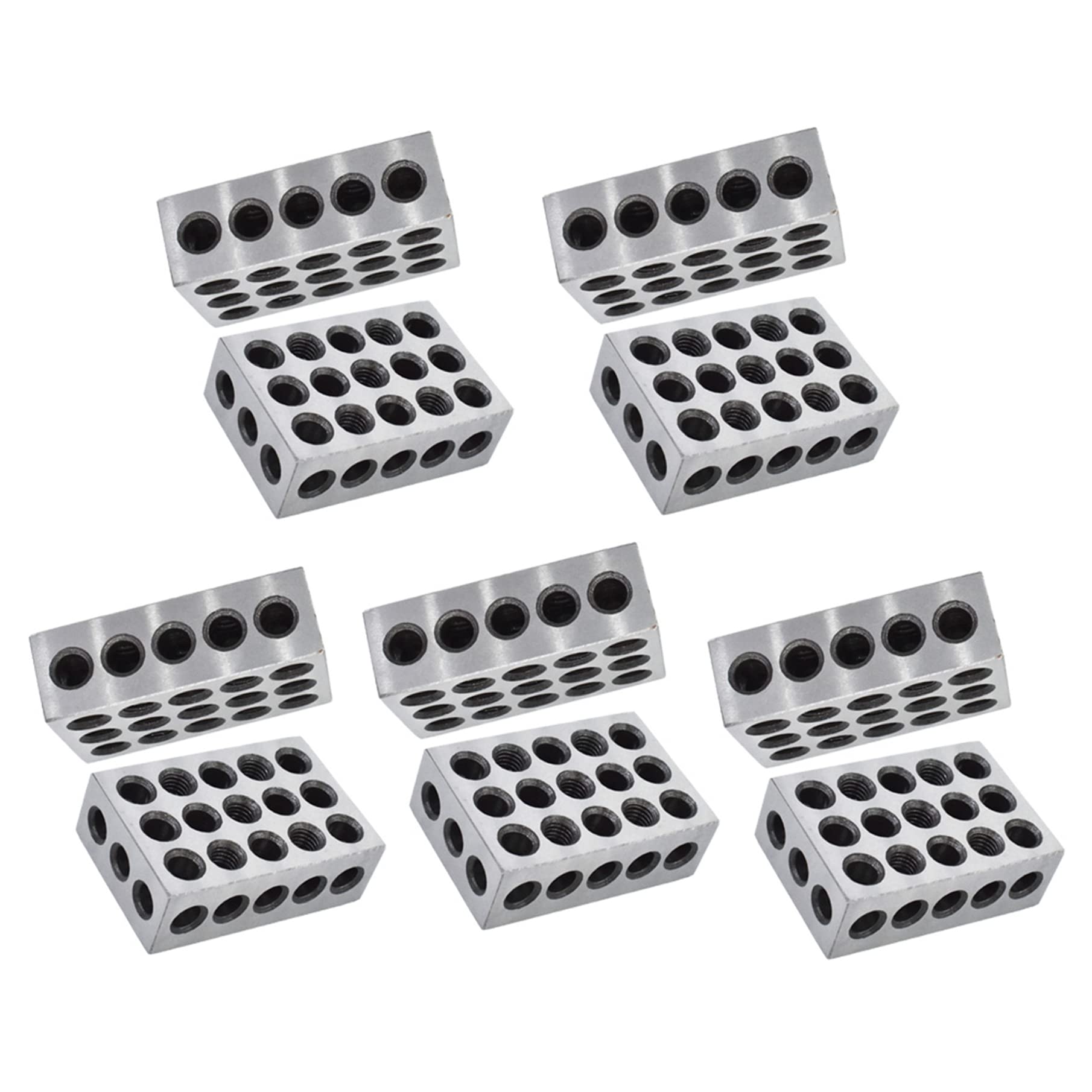 1-2-3 Blocks Matched Pair Hardened Steel 23 Holes (1x2x3) 5 Pair Ultra Precision Machinist Milling