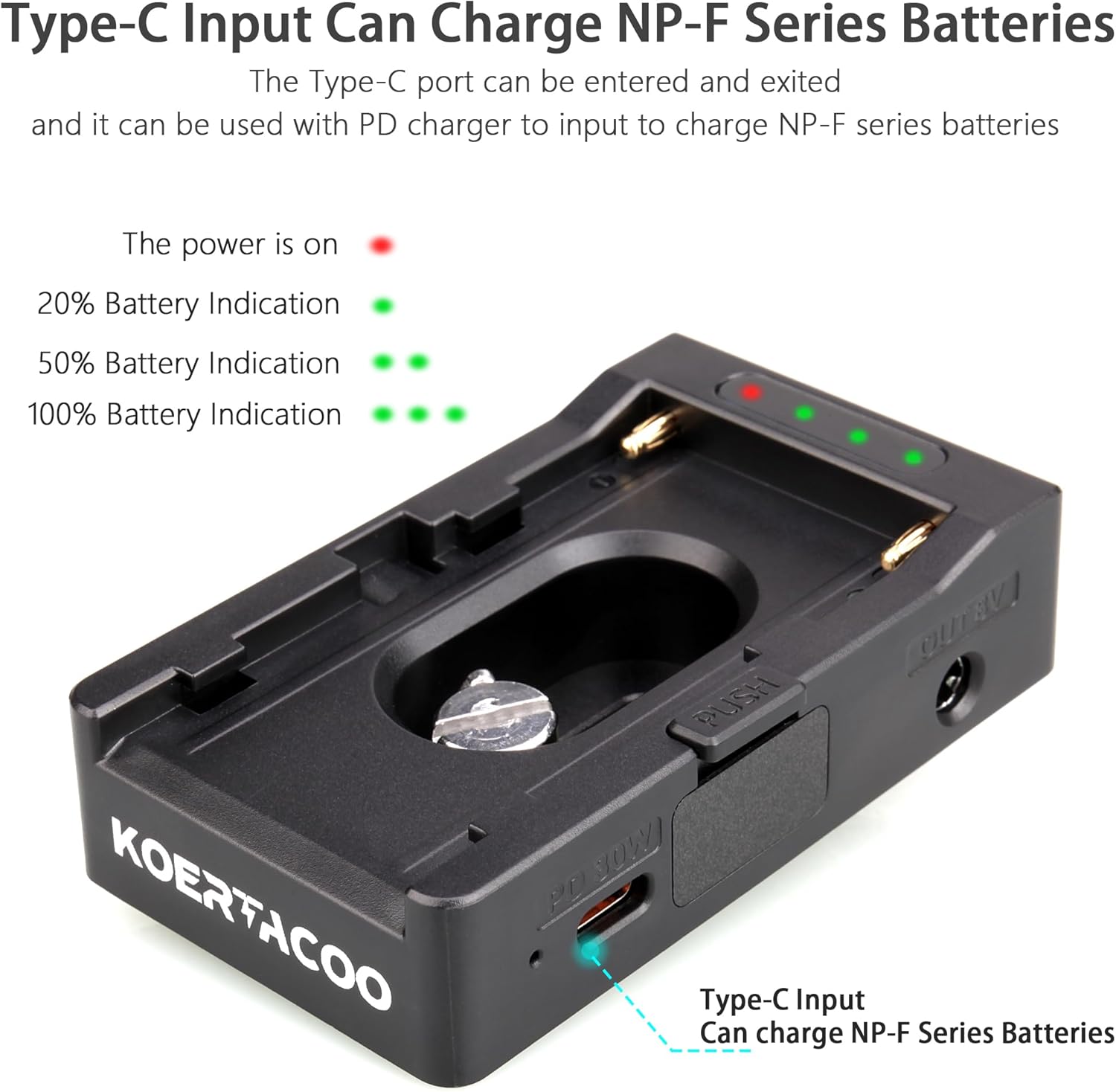 NP-F Battery Adapter Plate Compatible with NP-F970 F960 F770 F750 F570 F550 Battery + BMPCC 4K and 6K DC Cable and LP-E6 Dummy Battery to Power Blackmagic Pocket Cinema Camera 4K/6K.