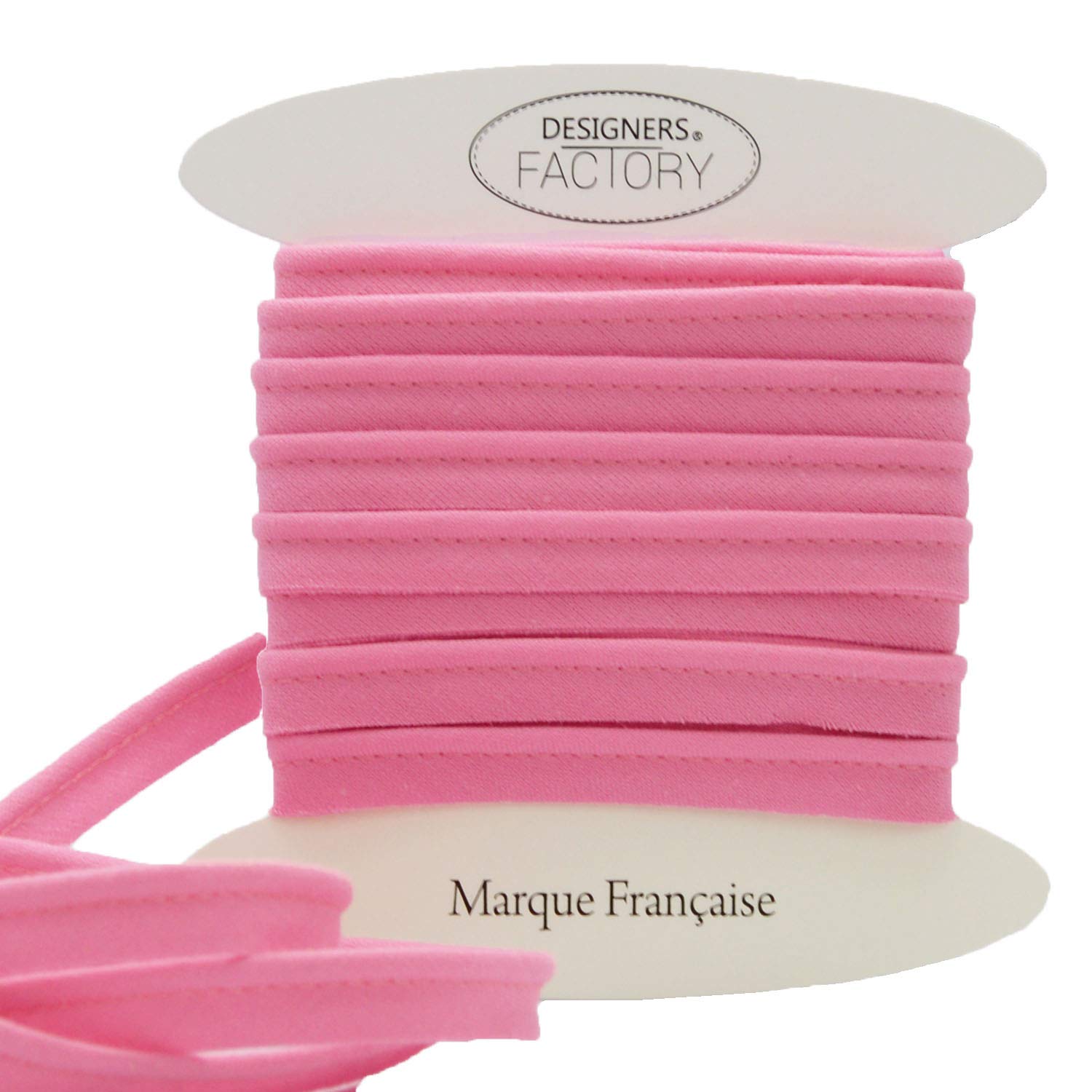 designers-factory Cotton flanged insert piping cord - available in several colours and two sizes - Flanged piping cord for cushions (Pink, By 10 meters)