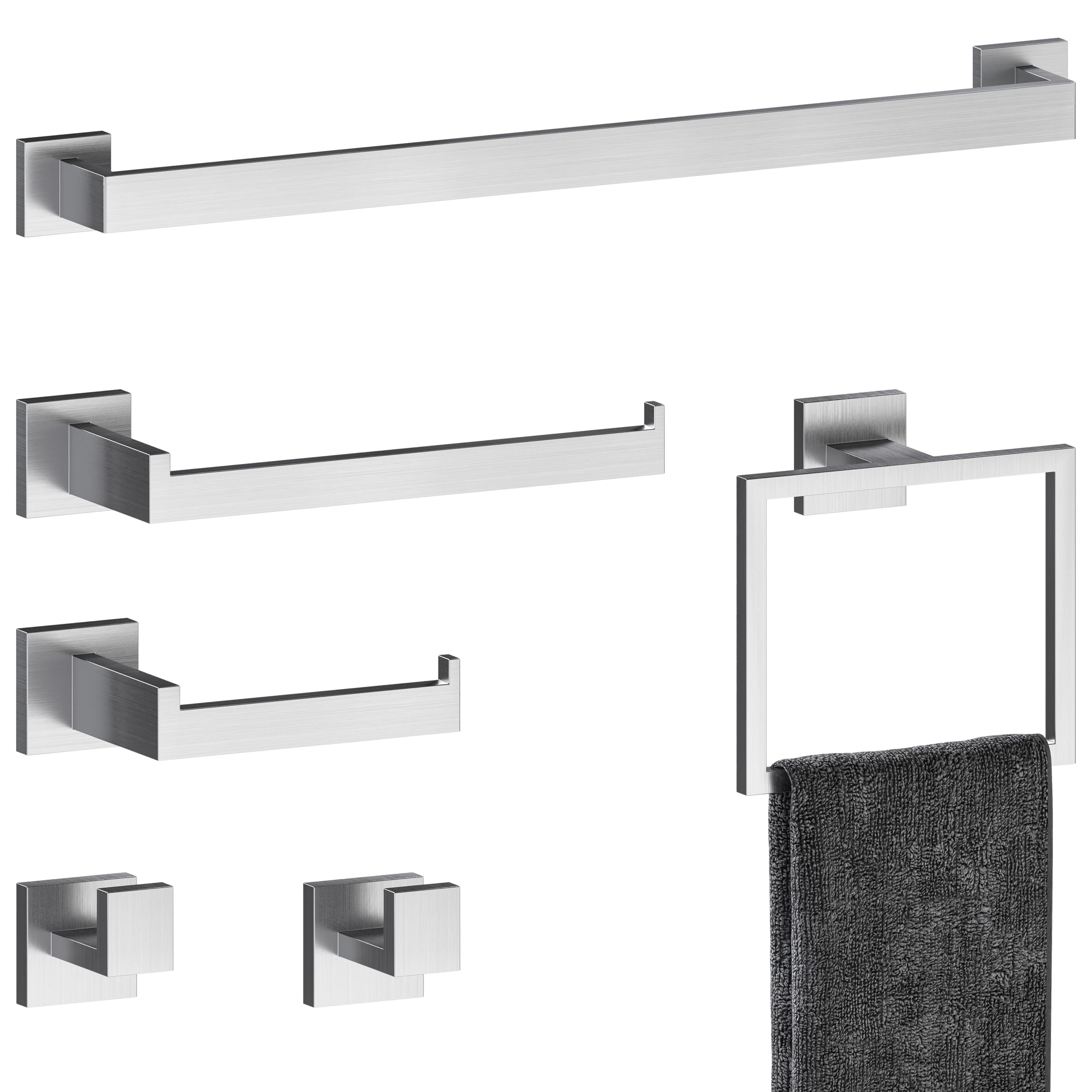 Accesorios De Baño Níquel Cepillado Juego De 4 Herrajes Para Baño