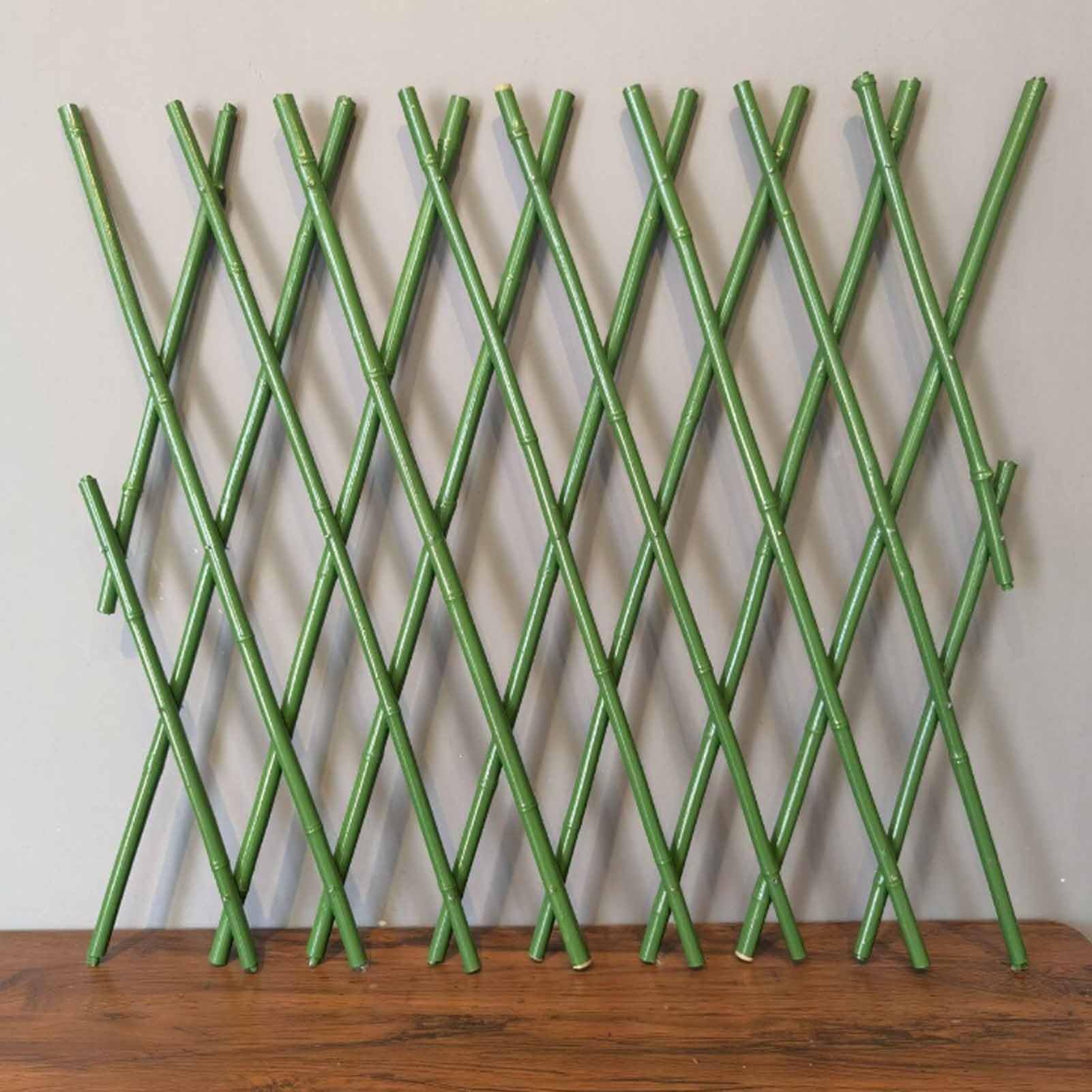 JFBLSD Expandable Bamboo Trellis Fence for Plants Climbing Support Lattice Garden Fencing No Dig Accordion Screen for Outdoor Home Yard(Green,120 * 200)