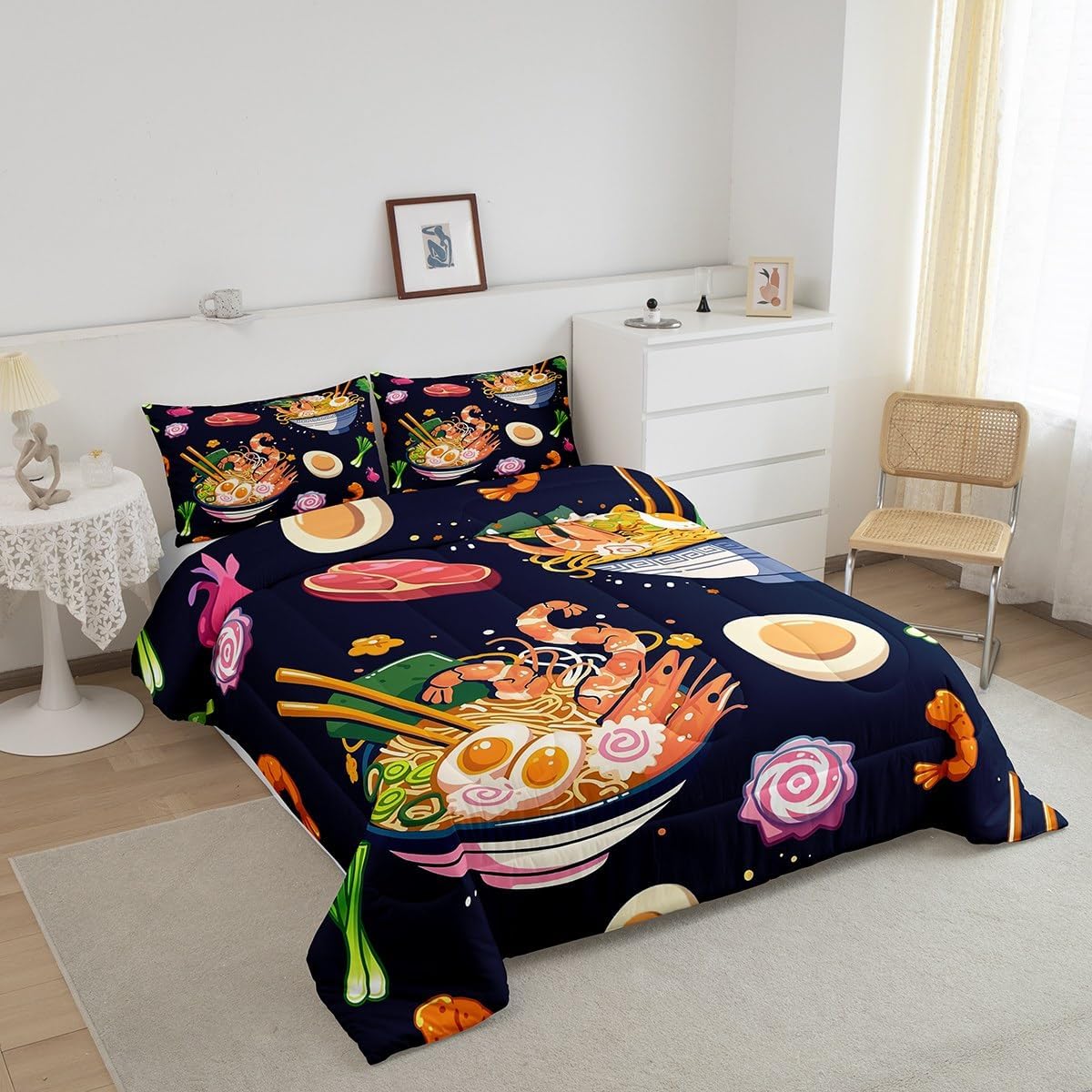 jejeloiu Ramen Comforter Set Full Size for Boys Girls Teens image 3