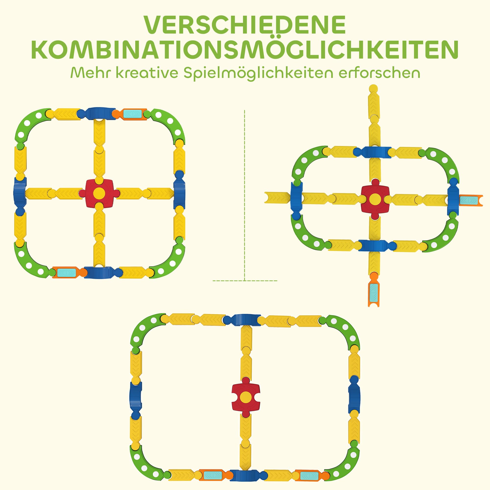 AIYAPLAY Balancierbalken Kinder Schwebebalken mit 25 Balanciersteine frei kombinierbar Montessori-Spielzeug mit rutschfester Oberfläche für Kinder von 3-8 Jahren, für Drinnen Draußen für Koordination