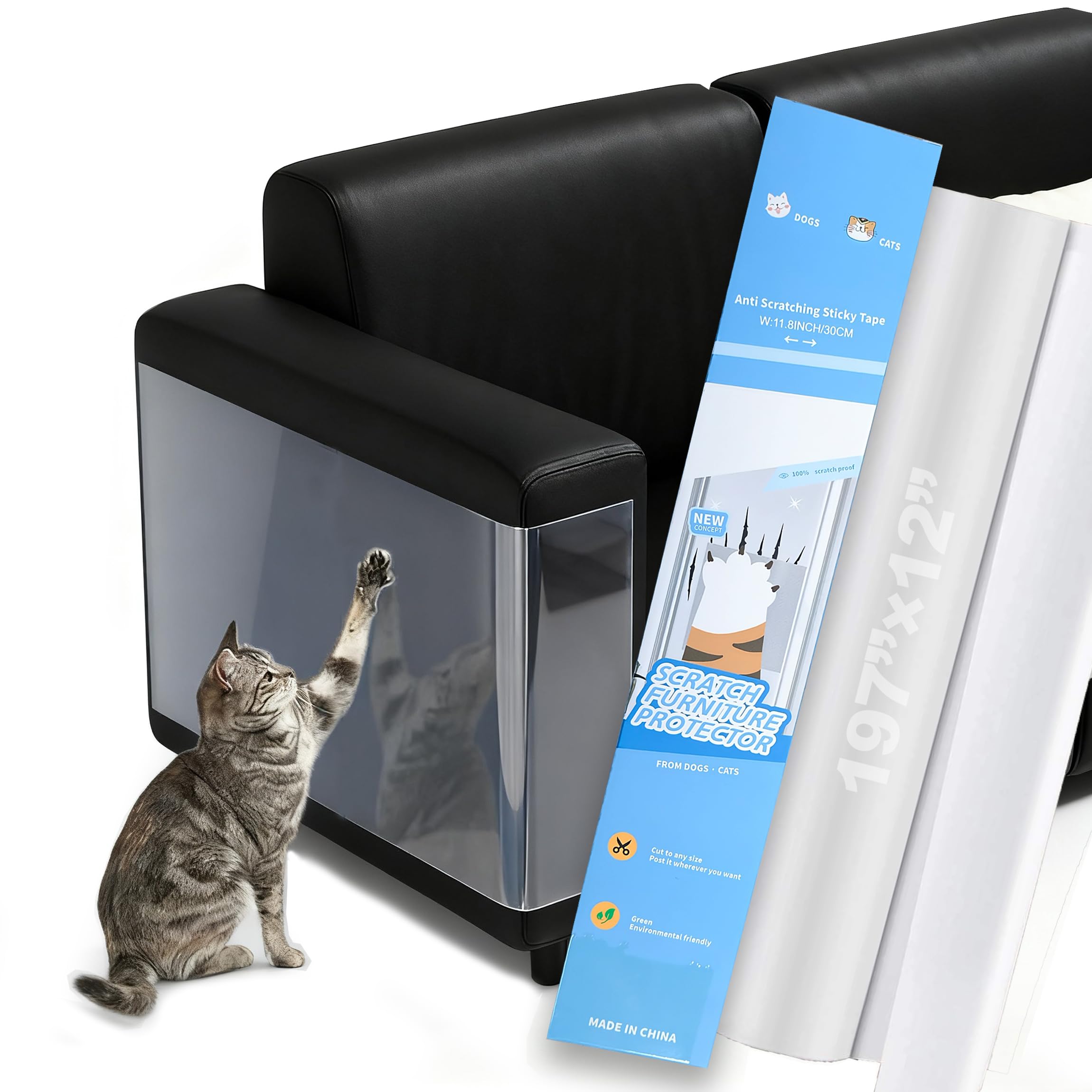 Protection de canapé contre les griffes de chat pour stopper les dégâts sur les meubles et portes