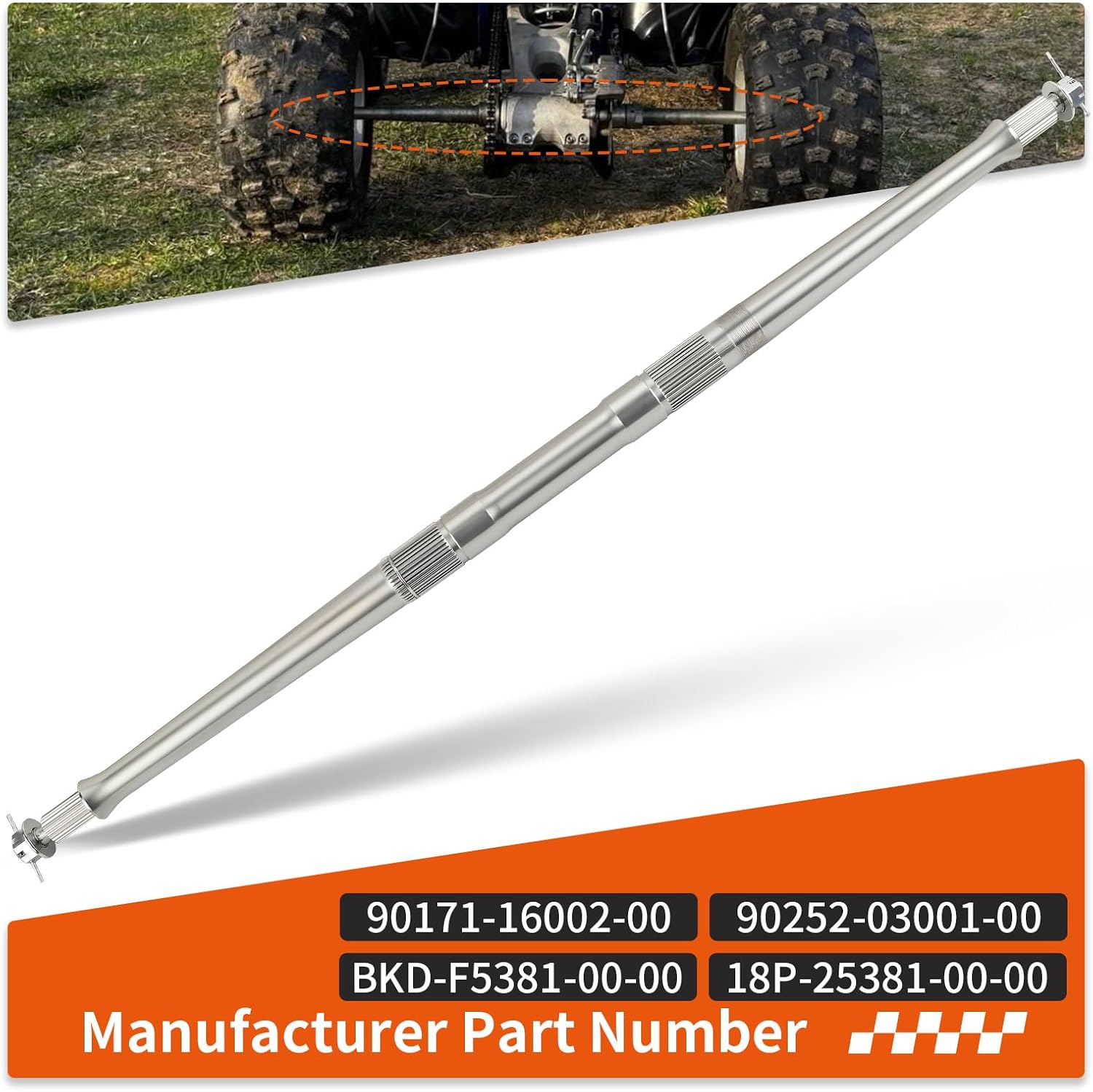 Rear Axle Shaft For Yamaha YFZ450R 2009-2024 18P-25381-00-00 BKD-F5381-00-00
