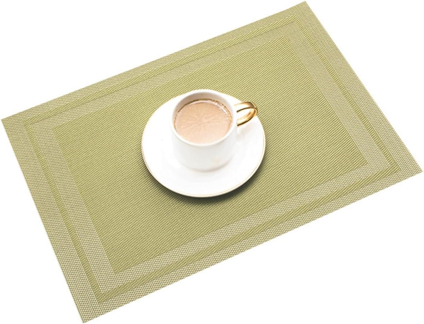 Western Placemat Woven Frame Table Insulation Mat Home Hotel Tableware Mat(Black)