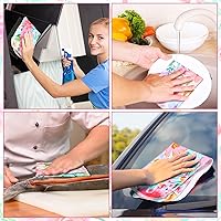 Vista 4 de Paquete de 36 paños de limpieza reutilizables de algodón lavables de flores brillantes para el hogar (color nitid)