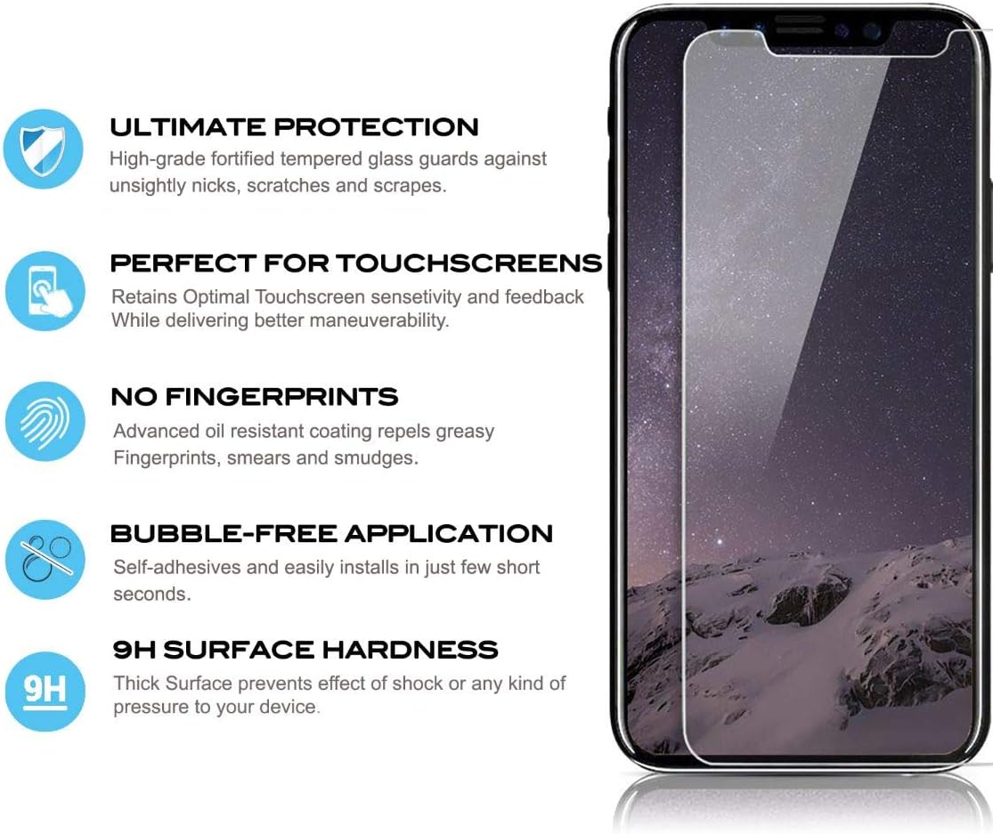 Zizo Glass Tempered Glass Screen Protector Compatible with iPhone Xs Max - 0.33mm Thickness Anti Scratch with 9H Hardness Clear