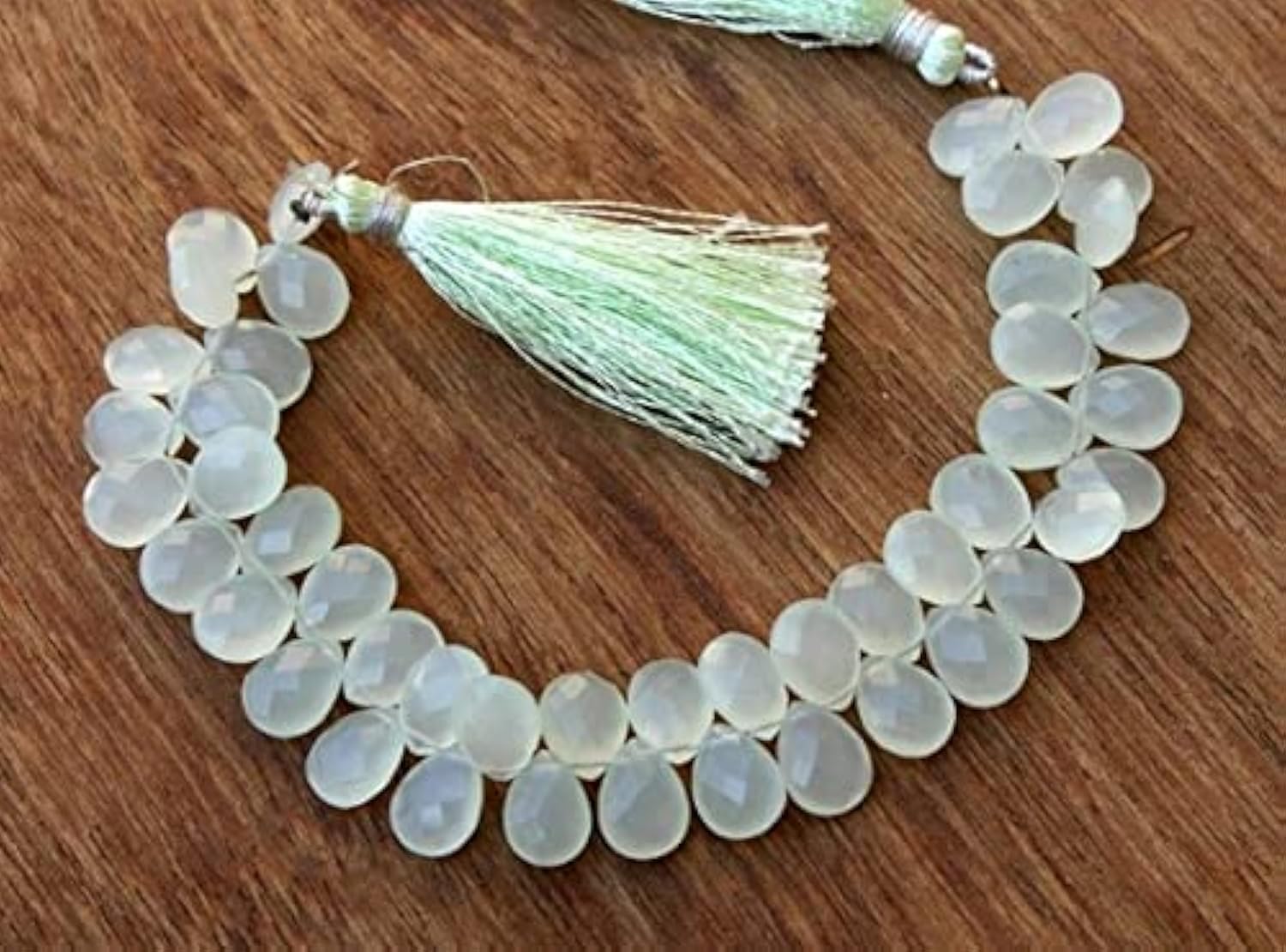 Briolettes calcédoine aqua poire 9x12mm pour concevoir un cadeau d'anniversaire fait main personnalisé