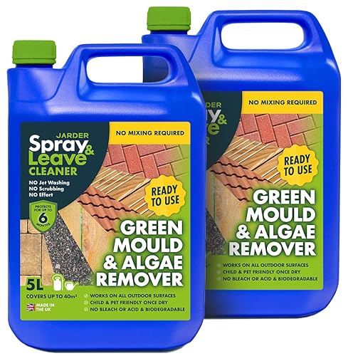 2 x 5 Litres Jarder Spray & Leave Ready to Use Patio Cleaner - Removes Green Mould and Algae. No Mixing Required - Covers 80 Square Metres.