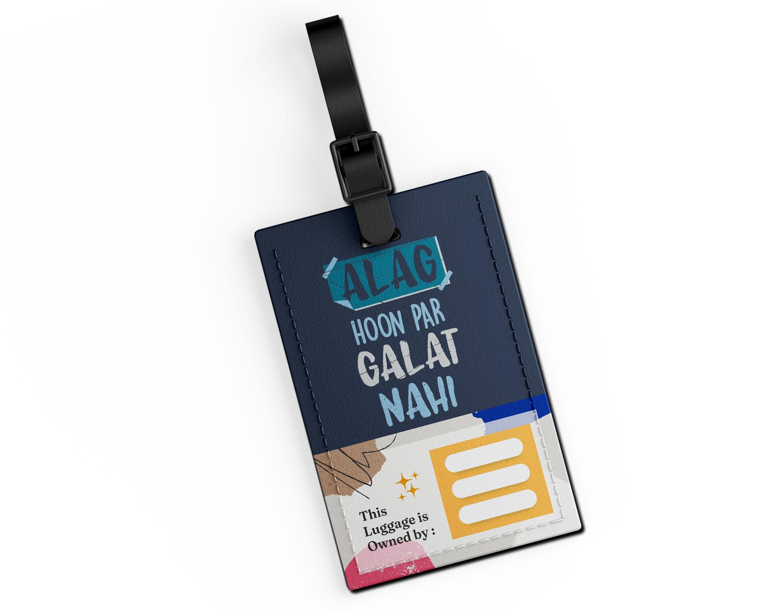 Morons Quirky Quotes on Luggage/Bag/Travel Label Tags for Suitcase & School Bags - 6x10cm - Single Side Print - Customization Available [Pack of 1] (Alag Hoon Par Galat Nahi - T3)-image-25