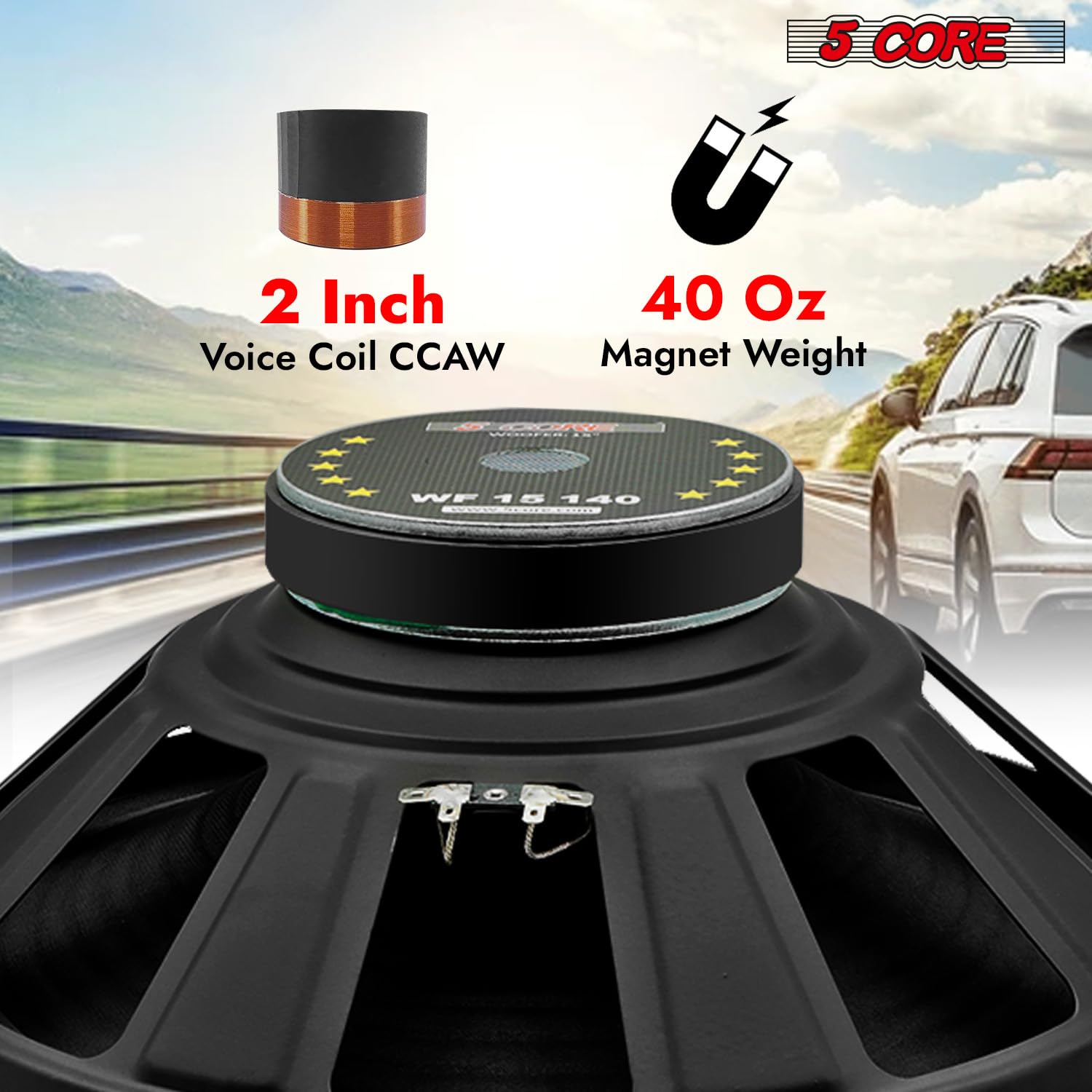 5 CORE 15 Inch Subwoofer Speaker • 450W Max • 4 Ohm Replacement