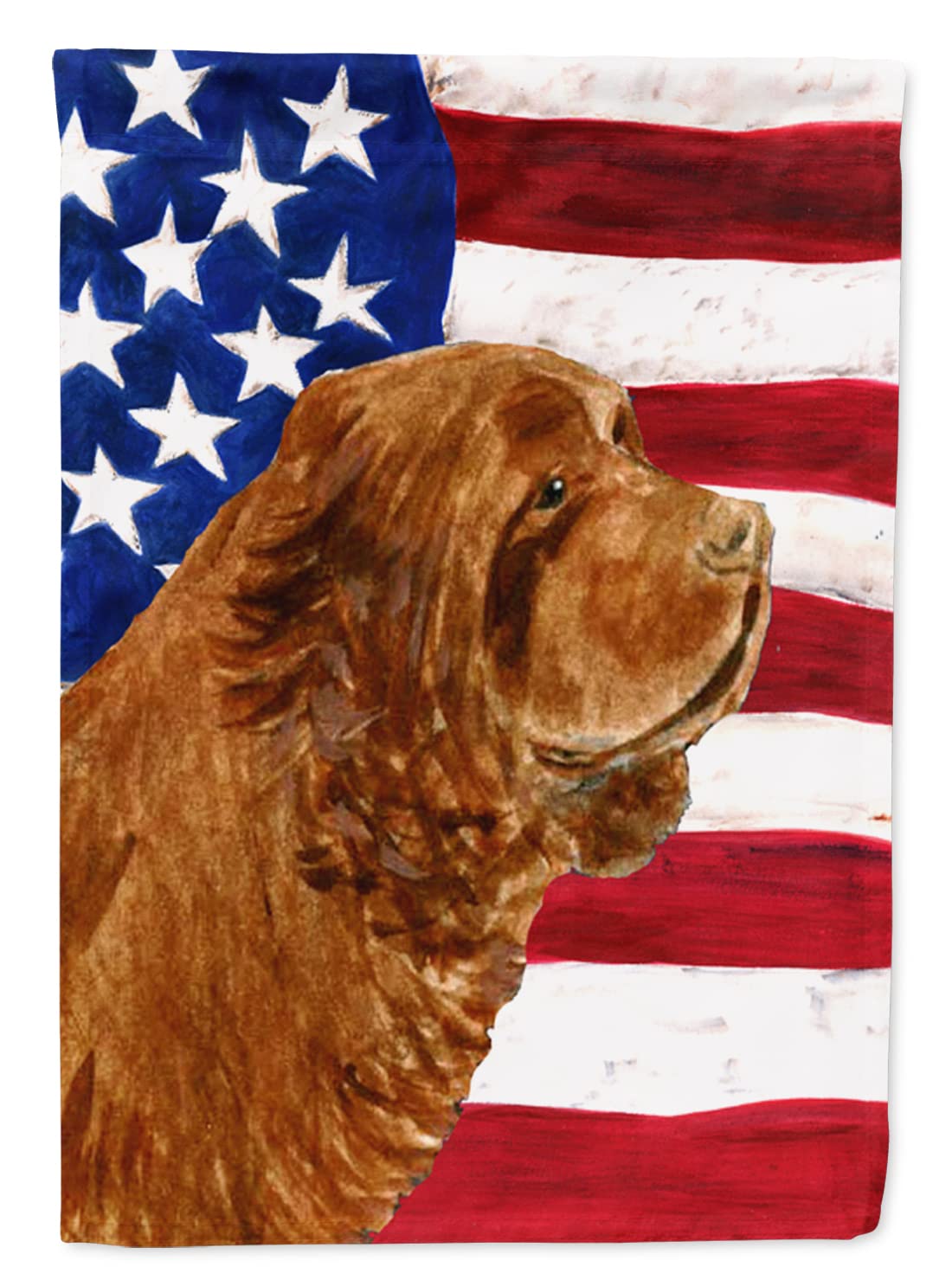 Drapeau Sussex Spaniel et bannière USA, le cadeau idéal pour amateur de chiens