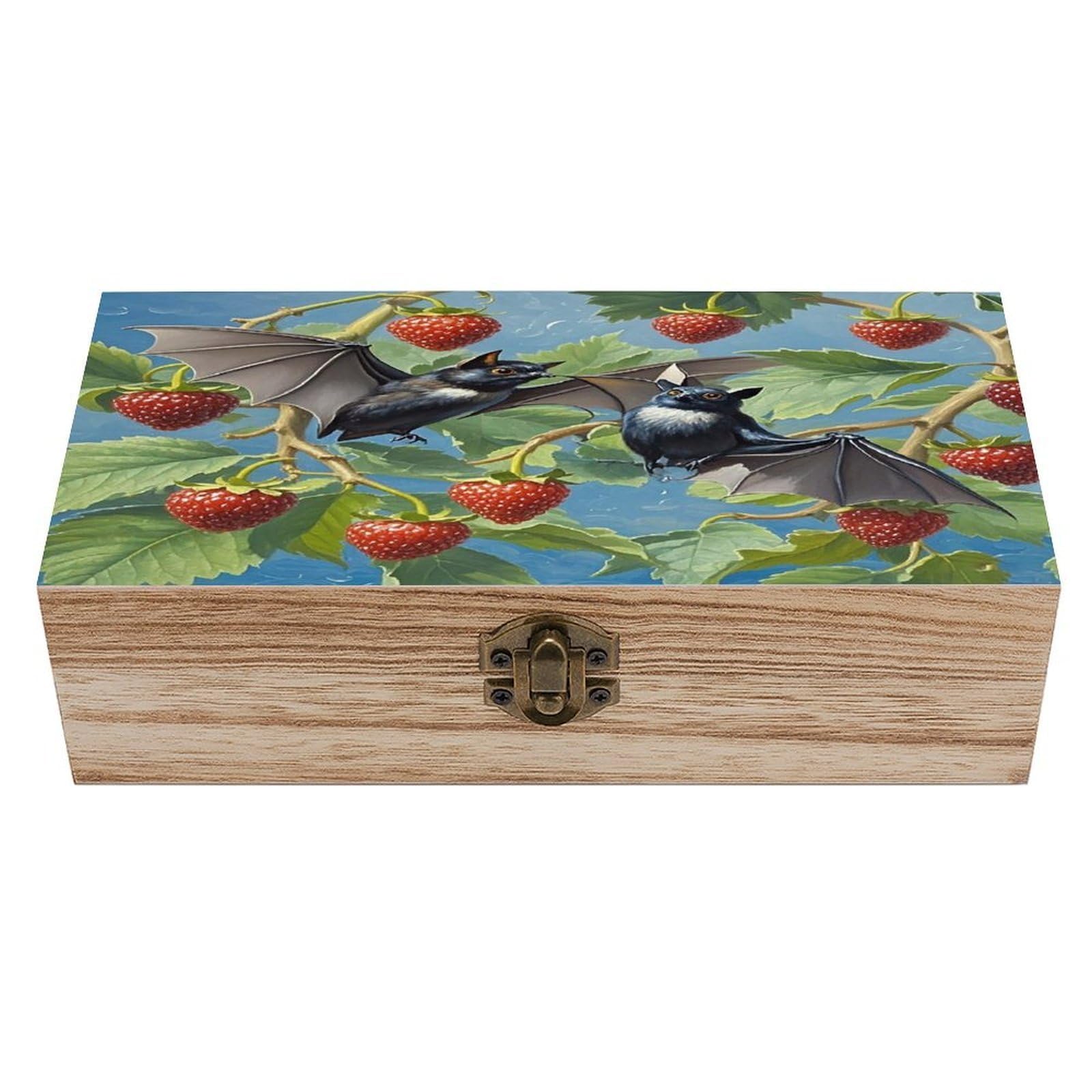 LZQPOEAS Gothic Bat Wooden Box Storage Space to Organize Jewelry in A Beautiful Small Storage Box Decorative Card Boxes Memory Treasure Boxes for Crafts And Photo Storage