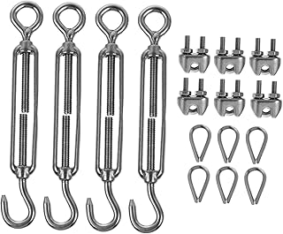 Toddmomy 1 Set Wire Rope Stainless Steel Hooks Outdoor Lights String Outdoor Hooks for Hanging Wire Rope Hooks Kit Stainless Steel Set Wire Rope Fixed Hooks Complete Wire Rope Hooks Cable