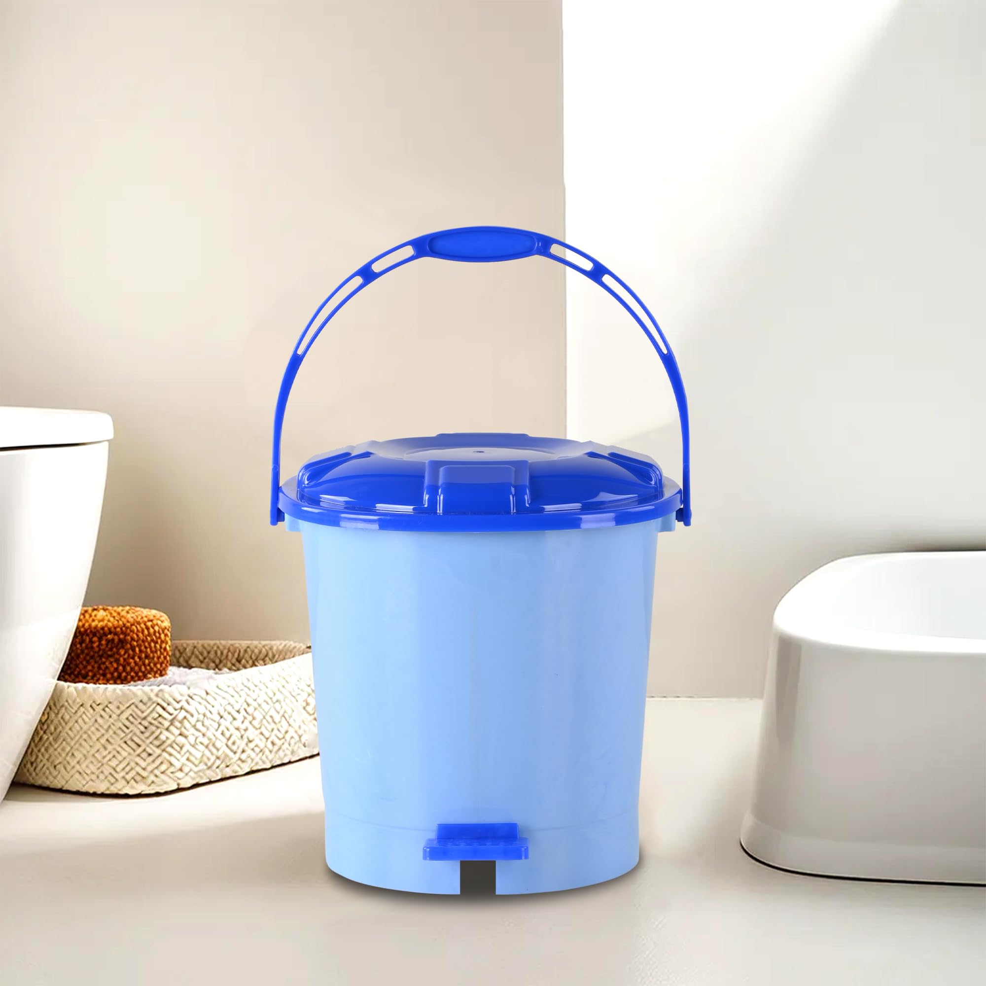 Heart Home Pedal Dustbin (7 LTR) Dustbin with Lid | Garbage Bin with Handle | Dustbin for Kitchen | Dustbin for Bathroom | Wet & Dry Waste Bin | Blue Dhakkan Trash Can | Sky Blue (B0D5VMV9Q3) Amazon Price History, Amazon Price Tracker