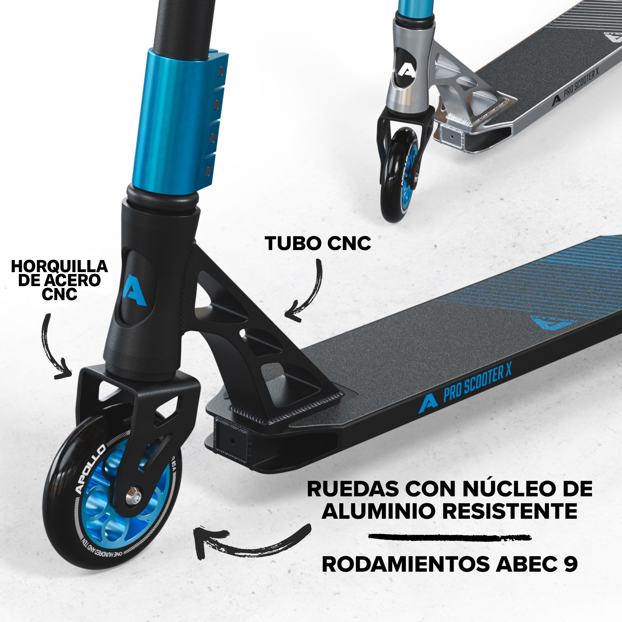 Apollo Genesis Pro - Stunt Scooter Robusto Con Rodamientos ABEC 9, Fun Kick Scooter, Freestyle