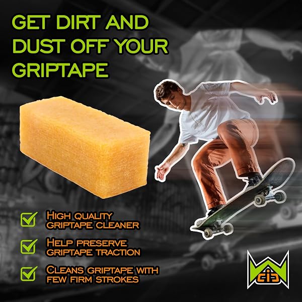 WCIC Skateboard Grip Tape Cleaner Rubber Abrasive Cleaning Stick Grip Tape Cleaner Accessoires de Planche à Roulettes pour Garçons et Filles - 4