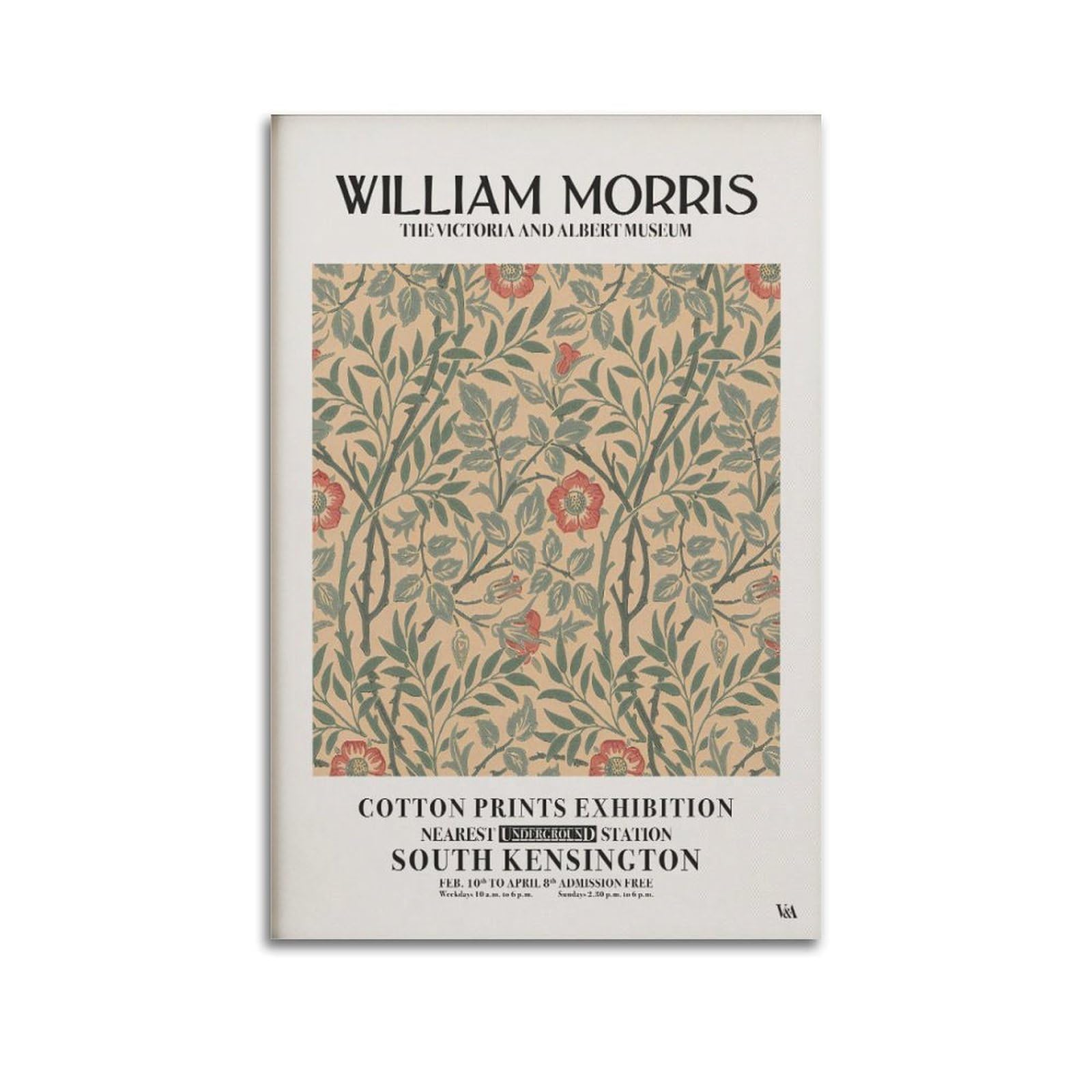 xiaoxiaoshen William Morris Exhibition Vintage Floral3 Canvas Poster Wall Art Prints Room Aesthetic Murals Bedroom And Living Decorations 24x36inch(60x90cm)