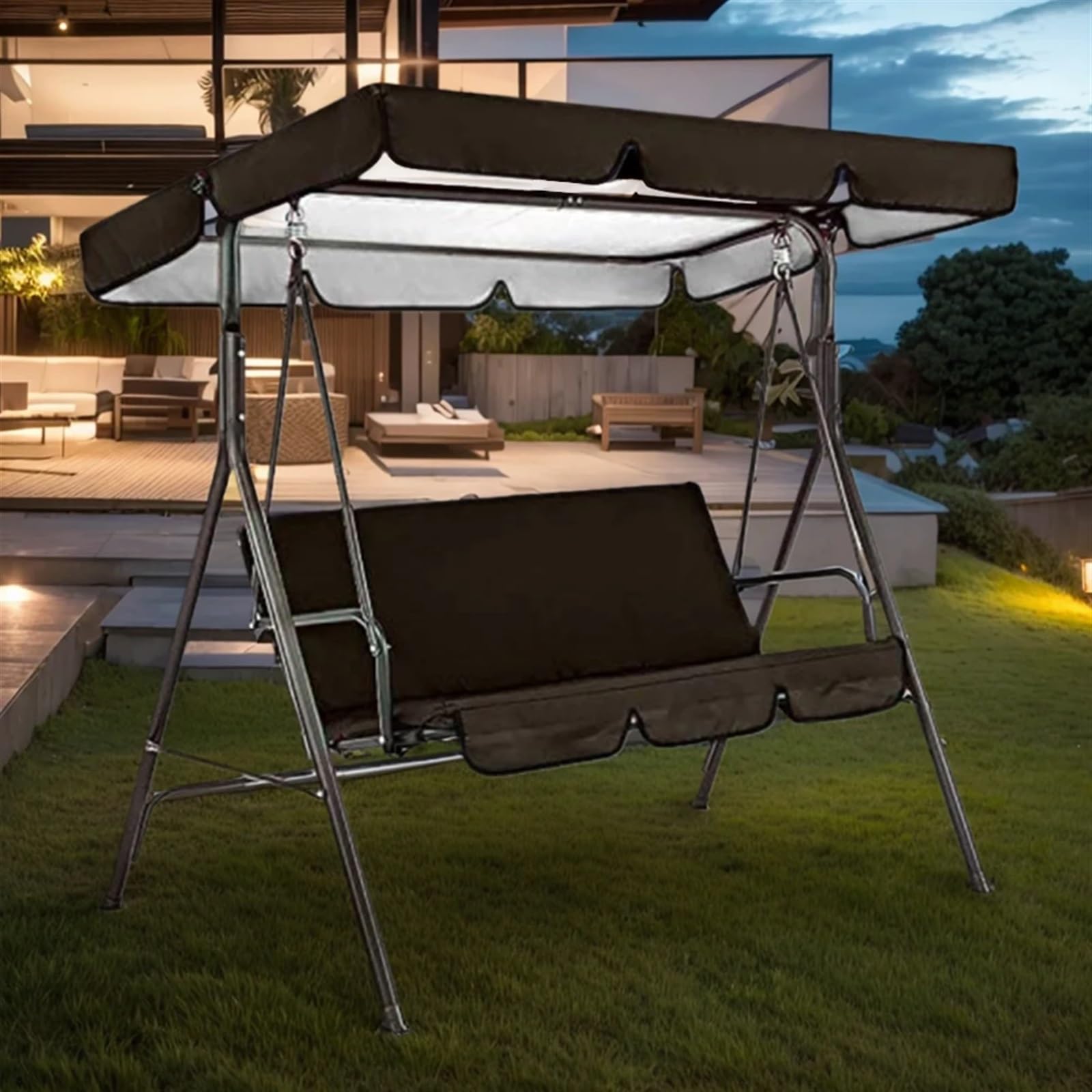 Tettuccio Parasole per Dondolo Copertura Superiore for Altalena, Copertura Superiore for Altalena da Giardino Impermeabile, Copertura Superiore for Altalena da Giardino ...(Grey)