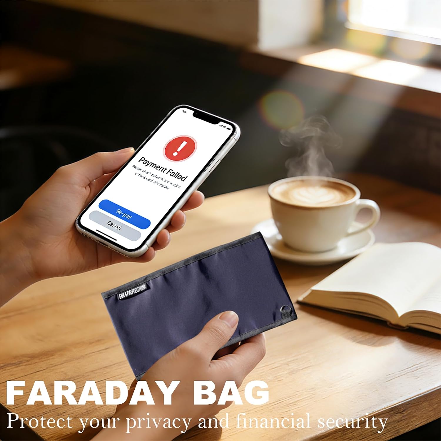 NIULAFR Faraday Bags for Phone, 2 Pack Signal Blocking Faraday Pouch, Anti-Tracking Anti-Theft RFID Blocker for Car Keys & Smartphones Blue
