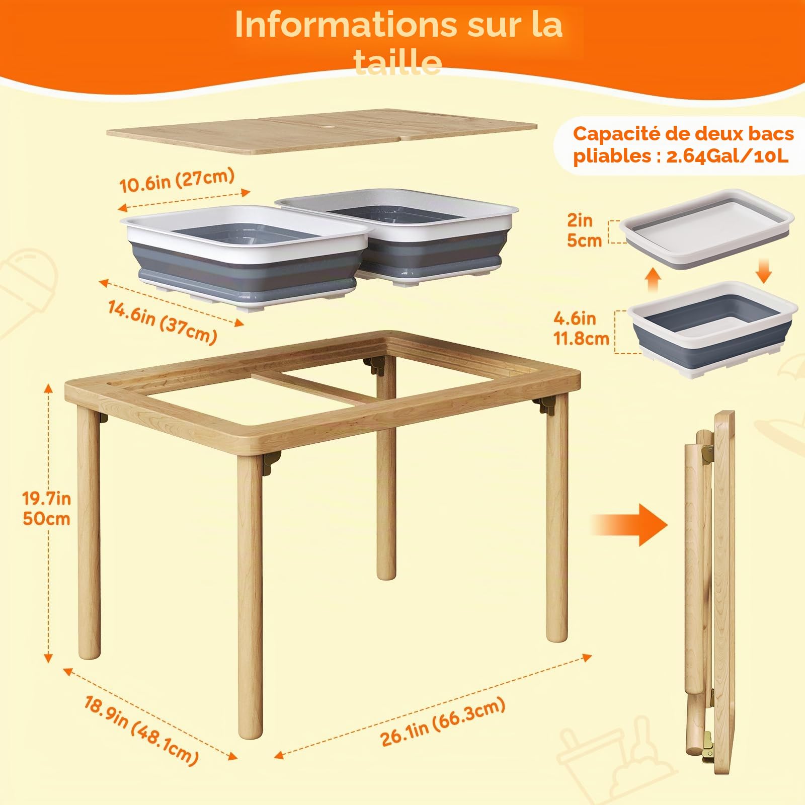 FUNLIO Table sensorielle Pliable