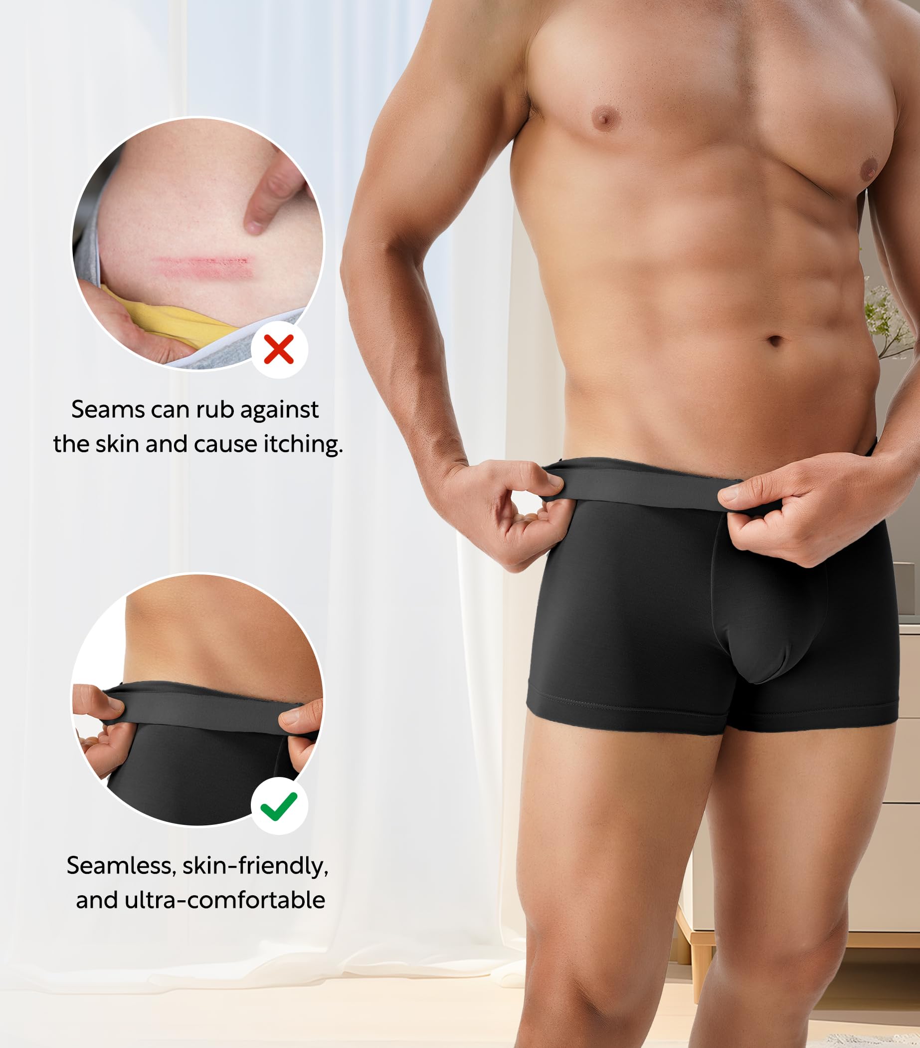DAVID ARCHY Slip Boxer Uomo Modal con Patta Marsupio Separato Microfibra Multipack Mutande Funzione Doppie Tasche Intimo