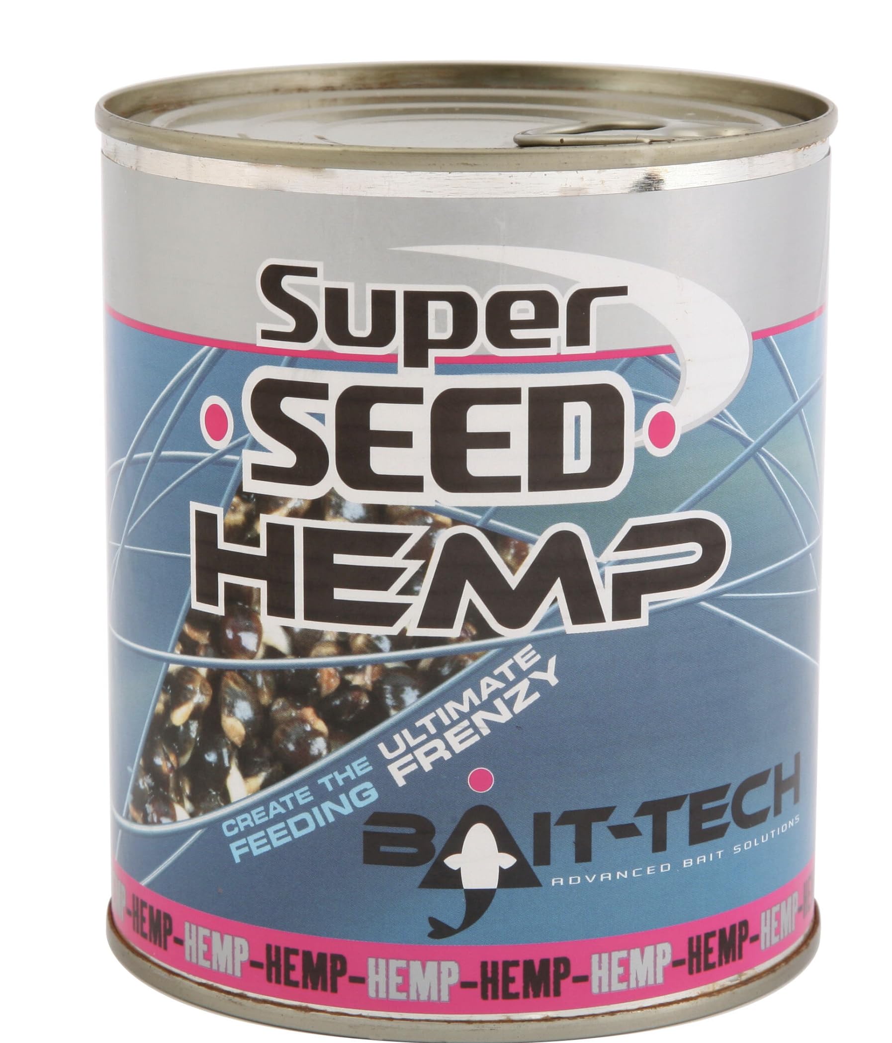 BAIT-TECH SUPER SEED HEMP TINNED LOOSE FEED NATURAL CARP FISHING BAIT 350g