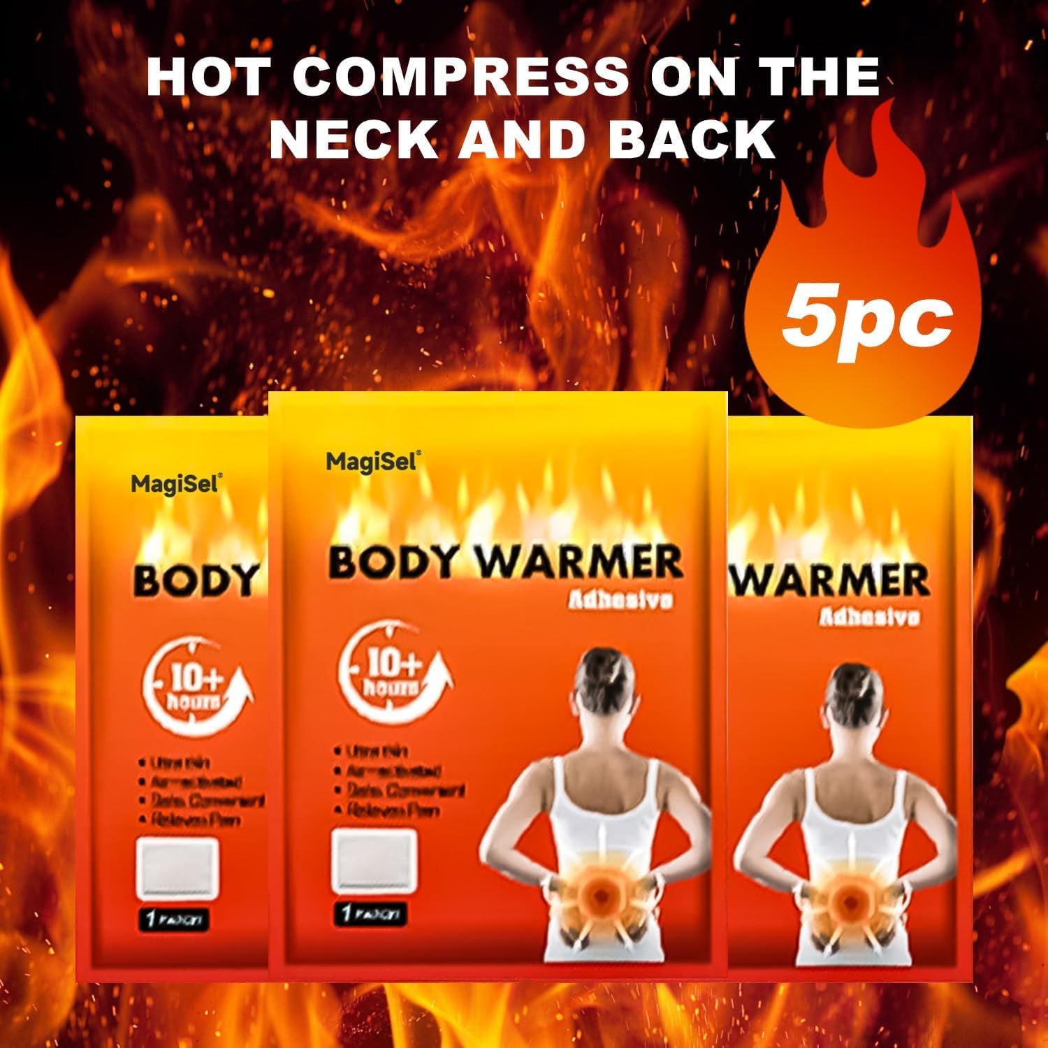 Calentadores de Manos, Calentador de Cuello, Parches Calor Adhesivos para Hombro y Cuello, Activado por Aire, 8 Horas Calor, para Senderismo, Esquí, Actividades al Aire Libre