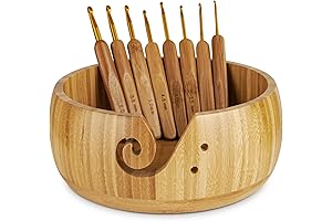 Crochet Master's Dream: Wooden Yarn Bowl Holder and Crochet Hook Set