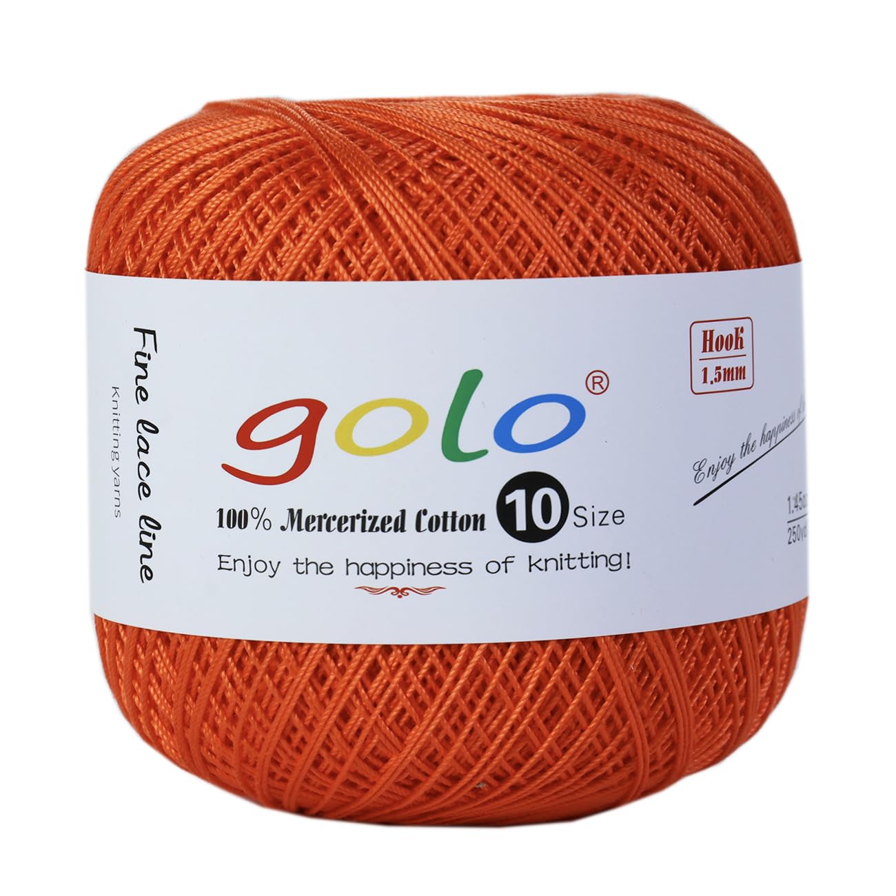 golo Crochet Thread Size10 Yarn for Hand Knitting Crochet Yarn Orange 221