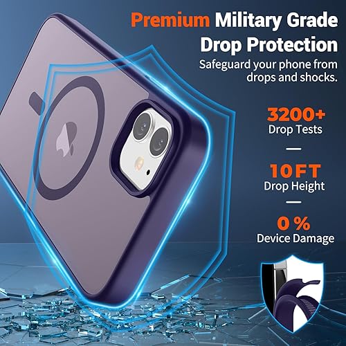 Miniatura 788 de SUPFINE Funda magnética para iPhone 11 (compatible con MagSafe) (protección contra caídas de grado militar), translúcida mate a prueba de golpes