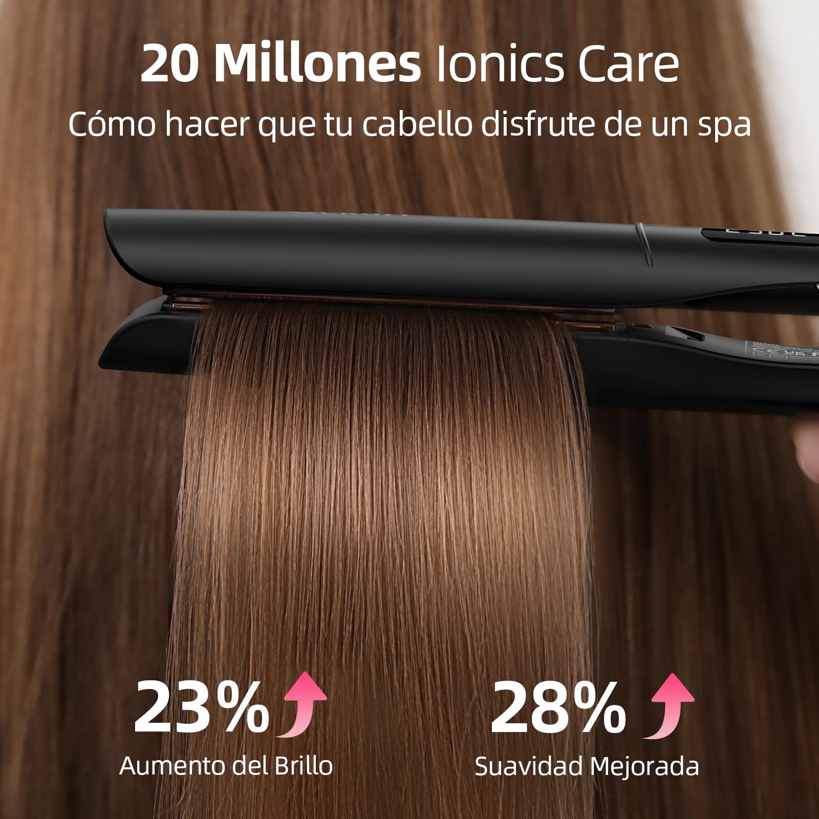 Dekuri Planchas del Pelo y Rizadora 2 en 1, Placas Lisas de Titanio, Calentamiento Rápido en 30s, Pantalla LCD 120-230℃, Plancha Pelo Iónicas para Mujeres,Negro