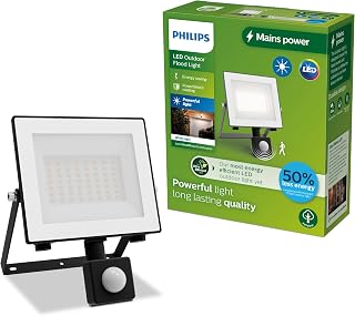 Philips Lois UltraEfficient Outdoor Floodlight, with Motion Sensor, 14 W, 3000 K White Light, Anthracite​