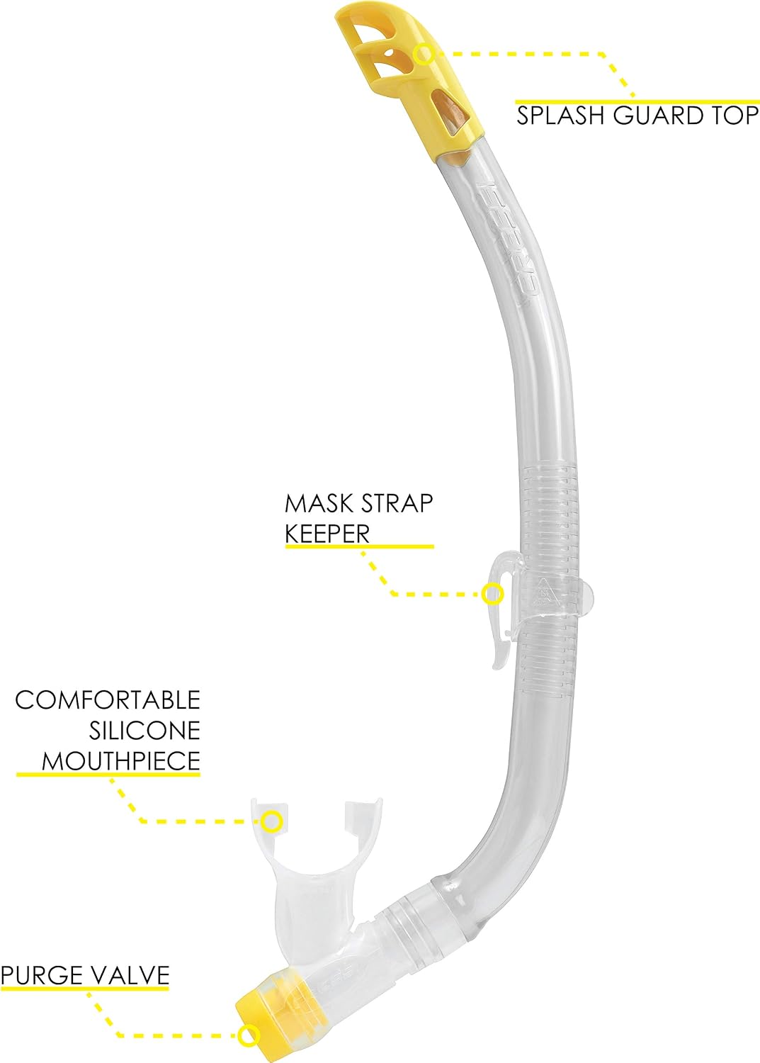Cressi Kids Top Snorkel - Yellow, standard size - Image 3