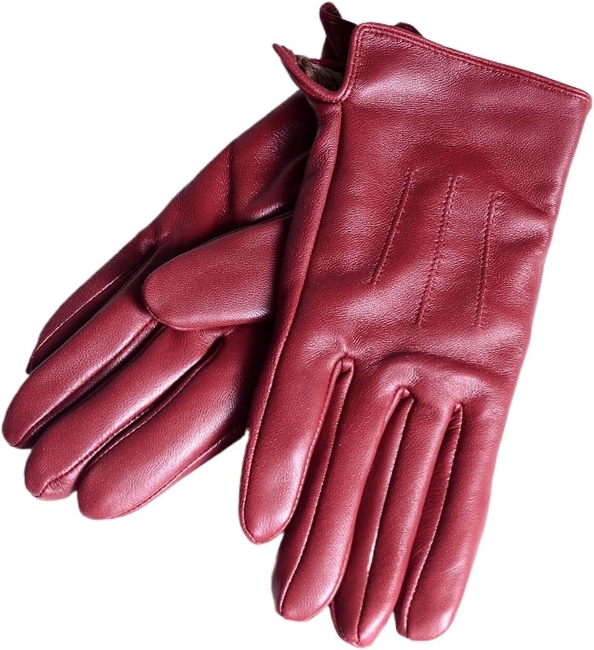 Women's Ladies Winter Warm Thick Lining, White Pink Colorful Cute Outdoor Short Gloves
