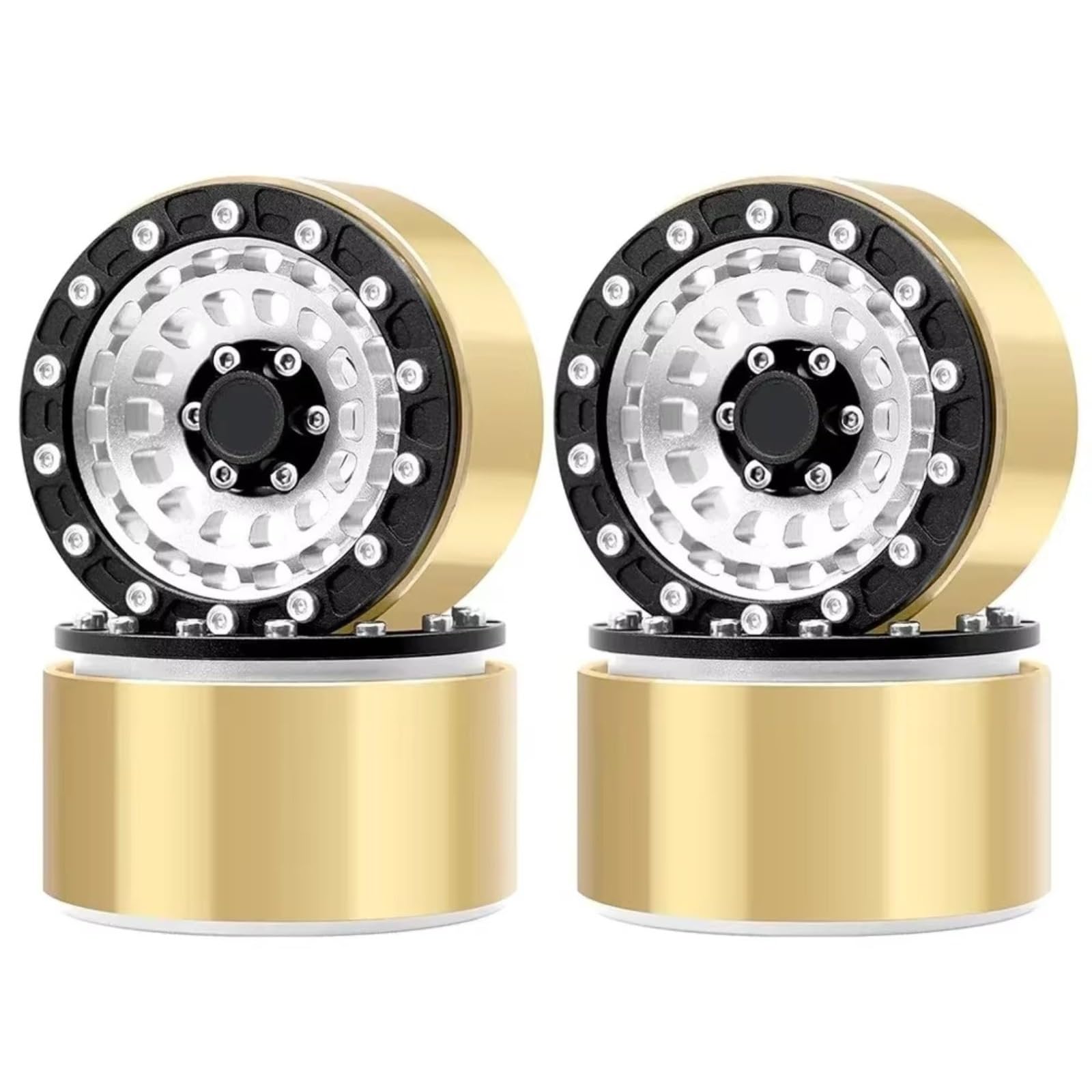 Cerchio Beadlock RC Per Axial Per SCX10 Per TRX4 90046 1/10 4PCS 1.9 "Ruote Beadlock Cerchi Lega Alluminio Aggiornamenti RC Crawler Accessori Auto(Silver)