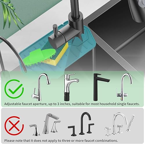 Miniatura 3 de Paquete de 2 protectores contra salpicaduras de silicona para fregadero, tamaño mini de 9.6 x 6 pulgadas, diseño de doble cara para cocina, baño,