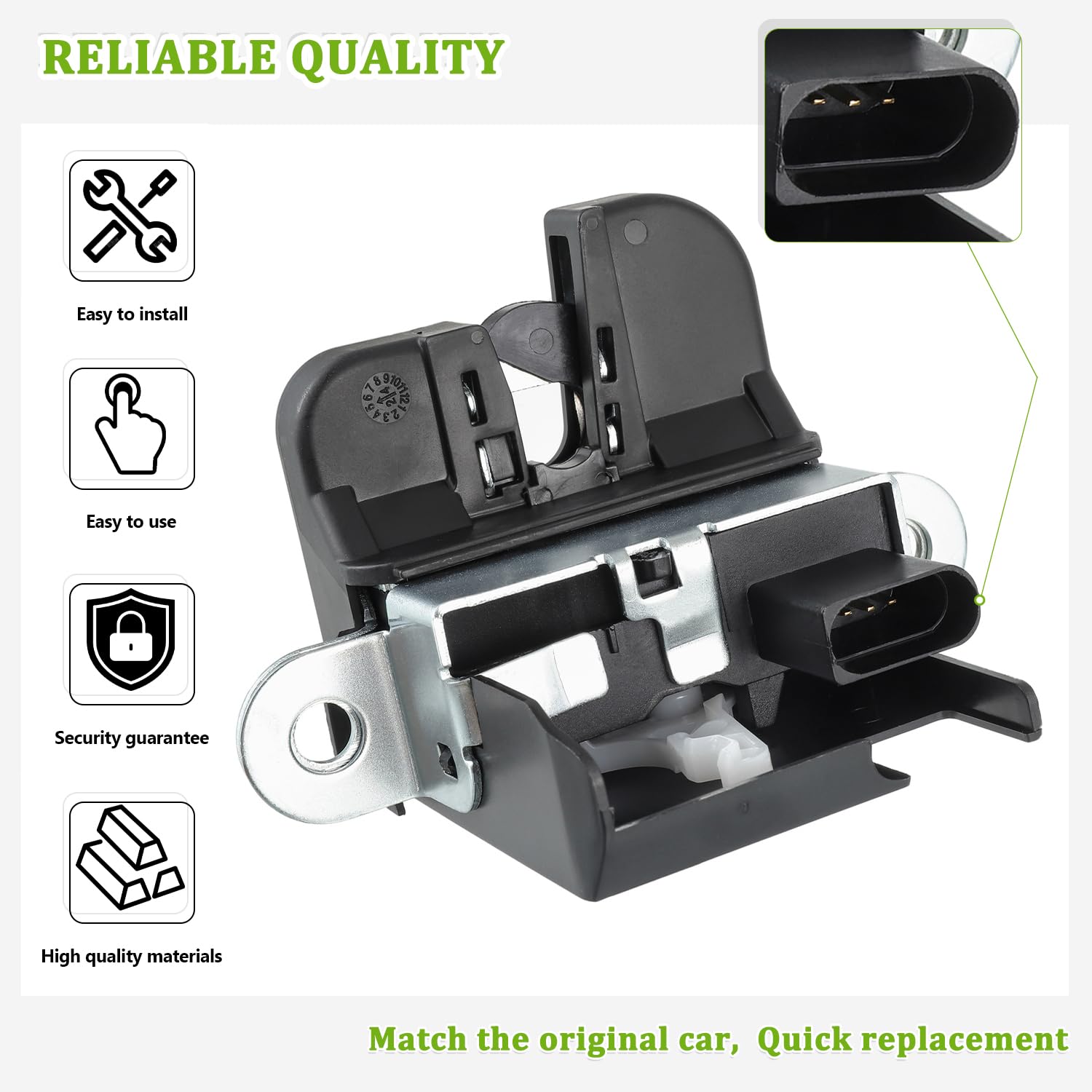 Tailgate Lock For V W Golf Serrure de coffre de hayon pour Golf Polo Touran Passat 1T0827505H, pièces pour 5K0827505A 1K6827505E Boot Lock