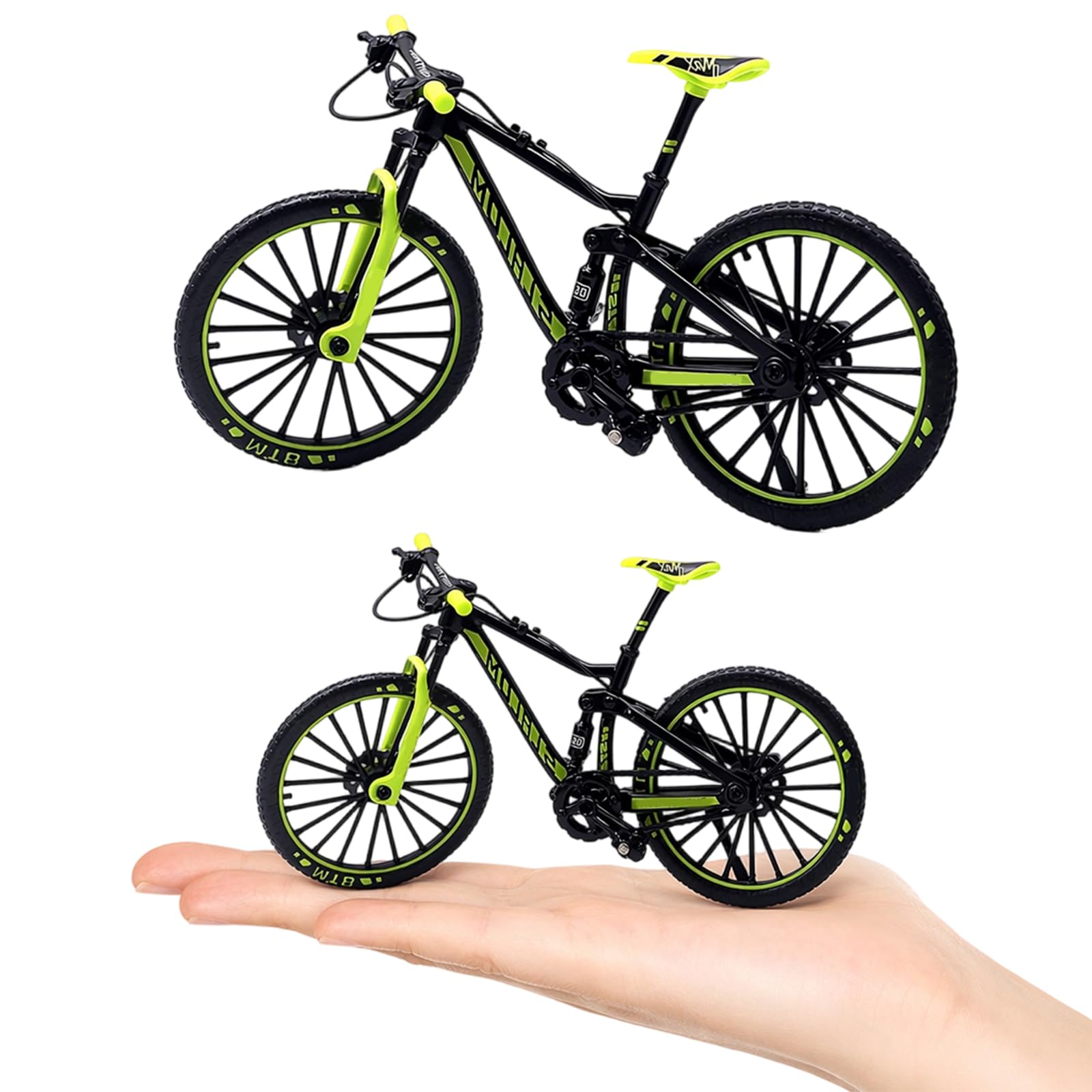Kuwuarg Mini Finger Bike, Realistic Finger Mountain Bike, Portable Finger Toy Bikes, Compact Mini Bike Toy Model for Finger Training, Stress Relief & Display