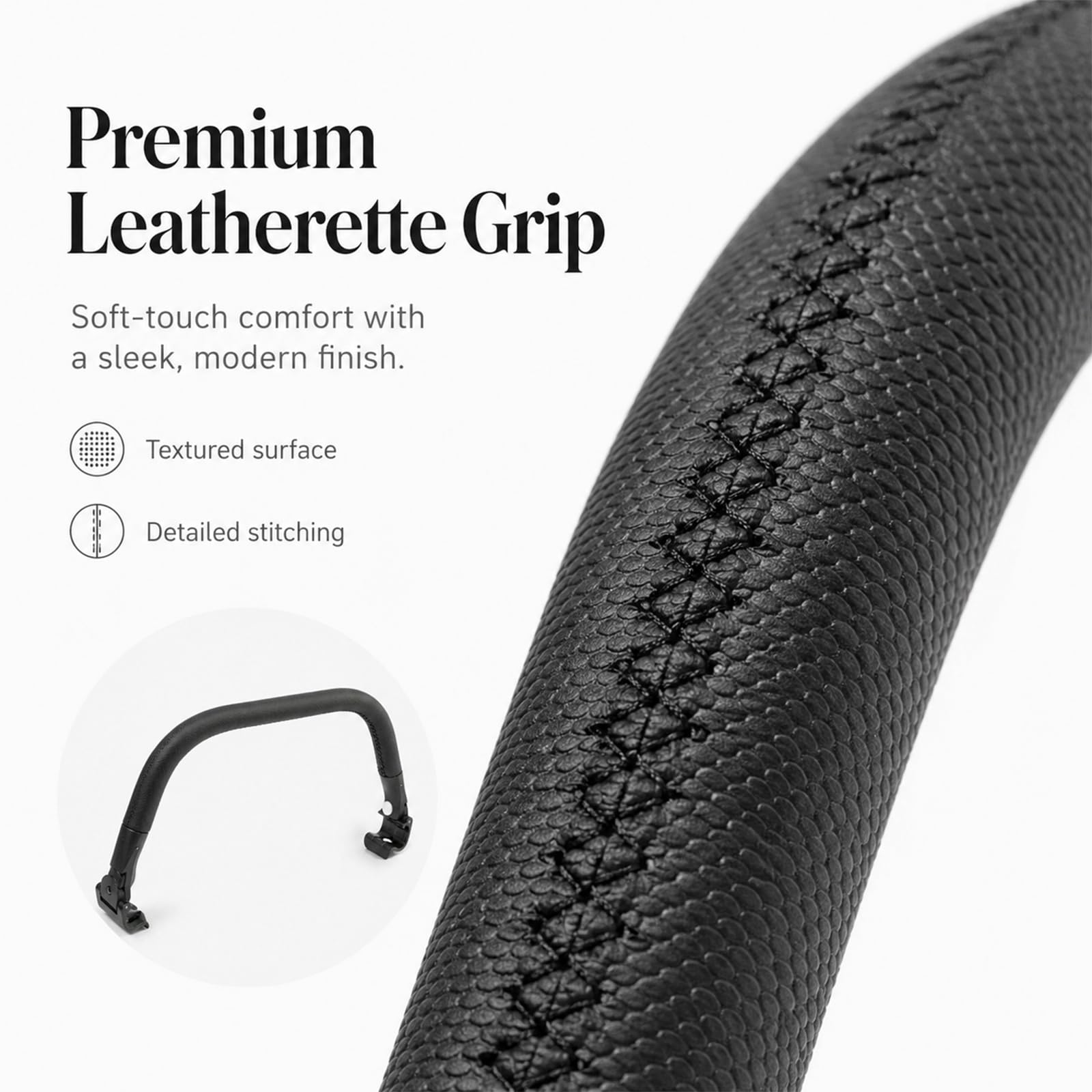 Barra de seguridad plegable para cochecito Joolz AER+/AER, reposabrazos de apertura con una sola mano, fácil de poner y quitar, mango de agarre cómodo, ideal para colgar juguetes de bebé, color negro