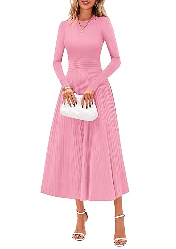 PRETTYGARDEN Womens Sweater Dress 2026 Long Sleeve Elegant Knit A