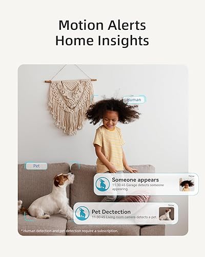 Miniatura 4 de blurams Cámara de seguridad para interiores, cámara para mascotas 2K, banda dual de 5 GHz2.4 GHz, cámara PTZ para perros con aplicación de teléfono,